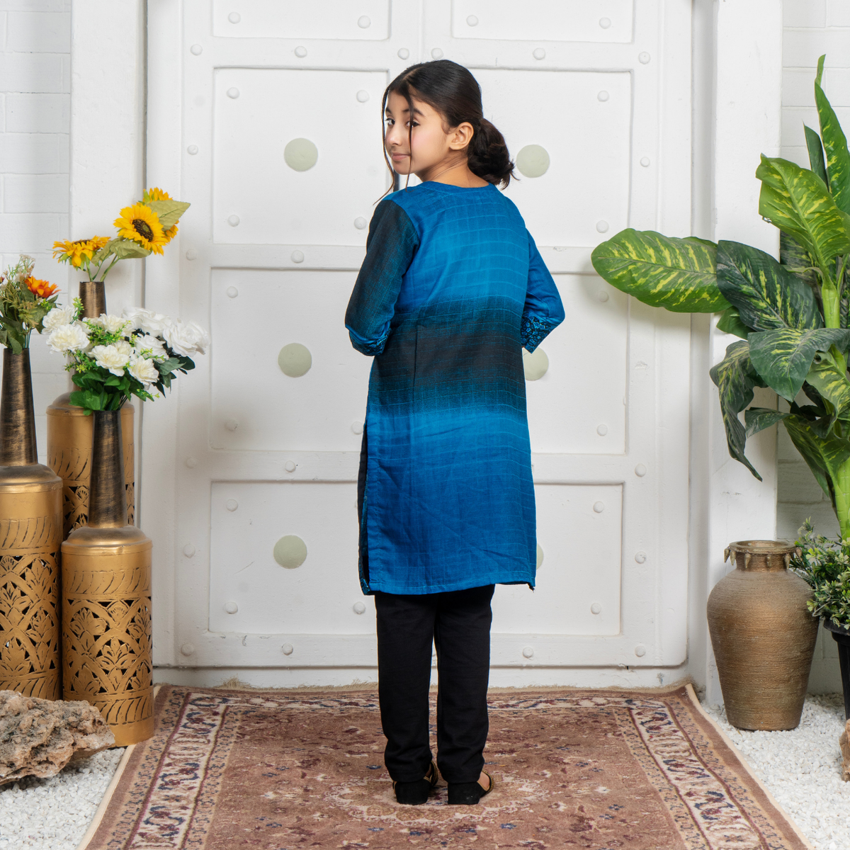 Stitched Jacquard 2 Piece (Shirt/trouser) For Kids