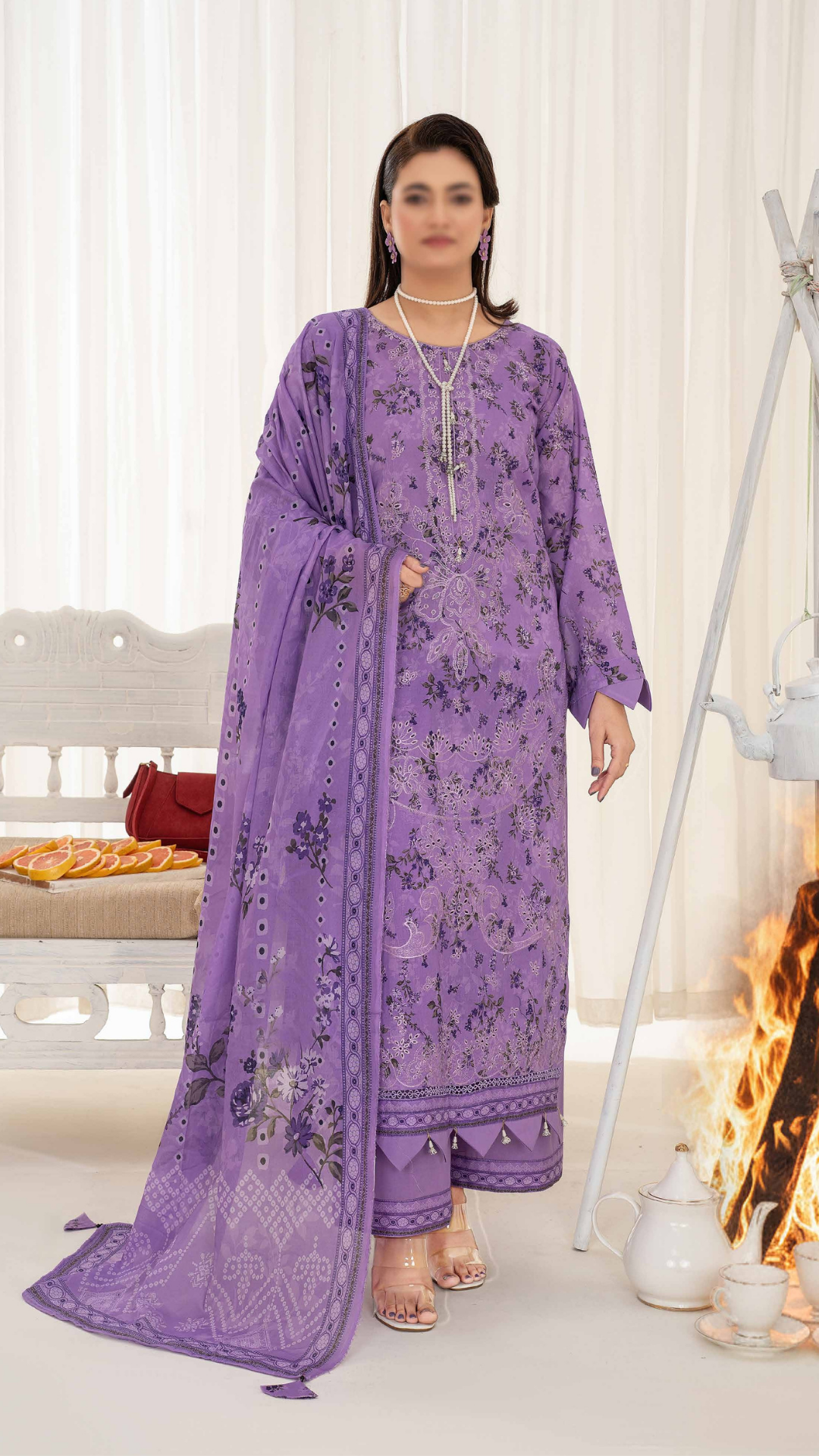 3 PC Embroided Lawn - LLS - 4