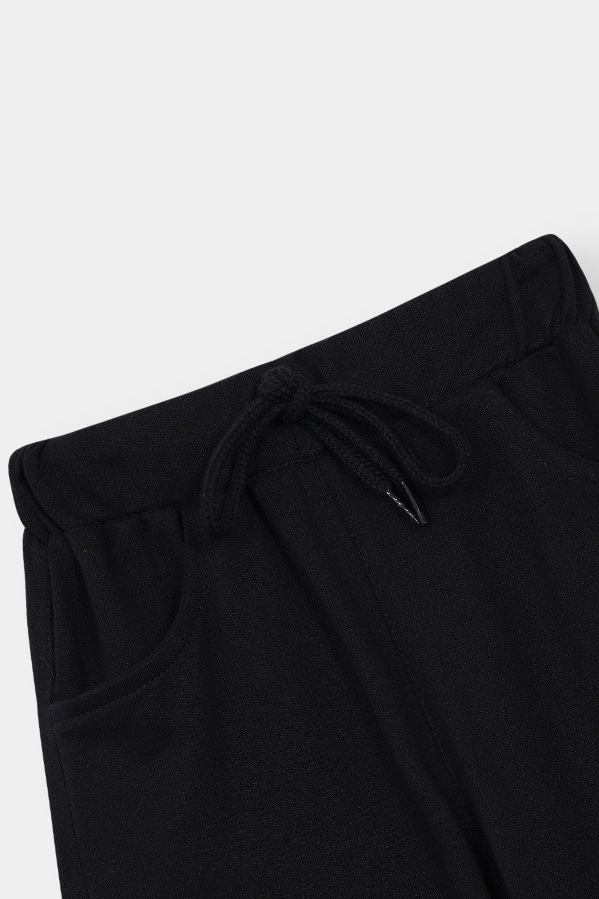 Boys' Classic Black Cotton Shorts – Loft Link Essentials with Drawstring Waist