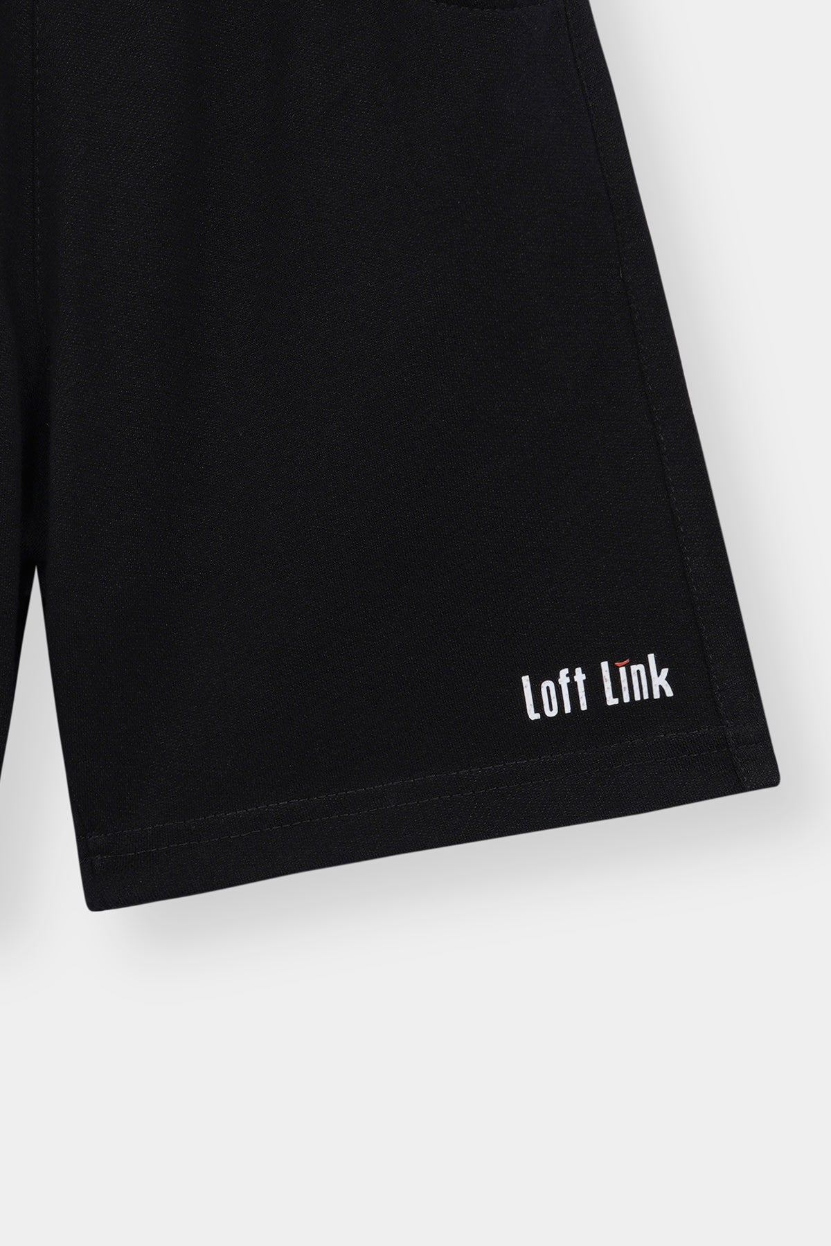 Boys' Classic Black Cotton Shorts – Loft Link Essentials with Drawstring Waist