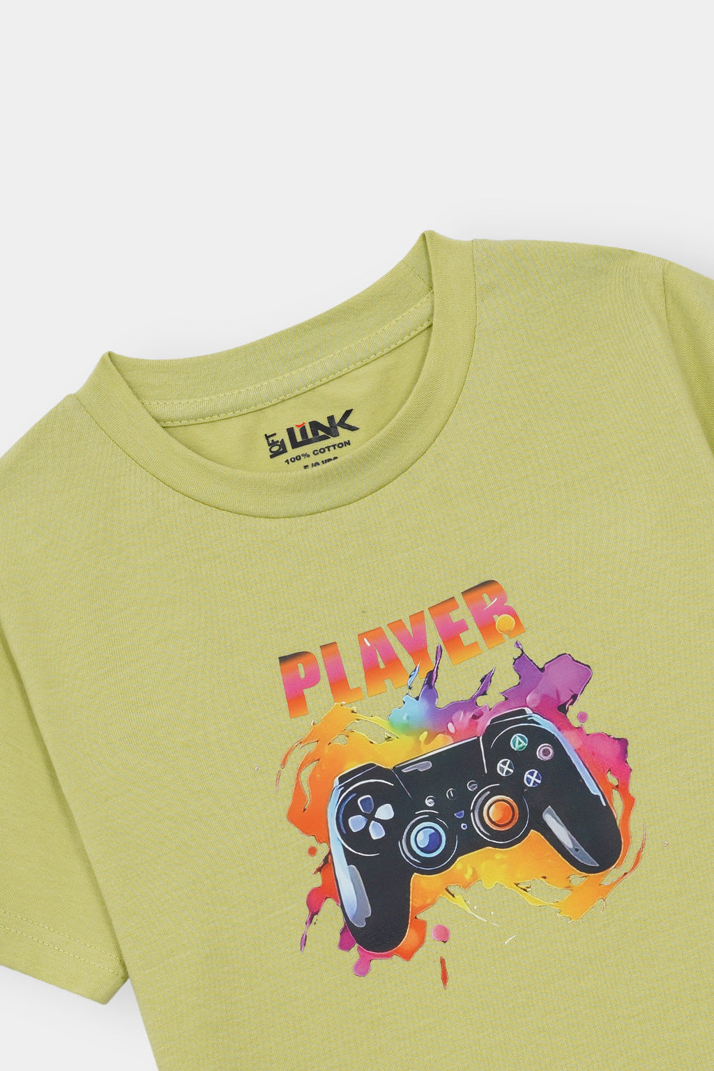 Unisex' Gamer Tee – Neon Green "PLAYER" Print with Controller Graphic