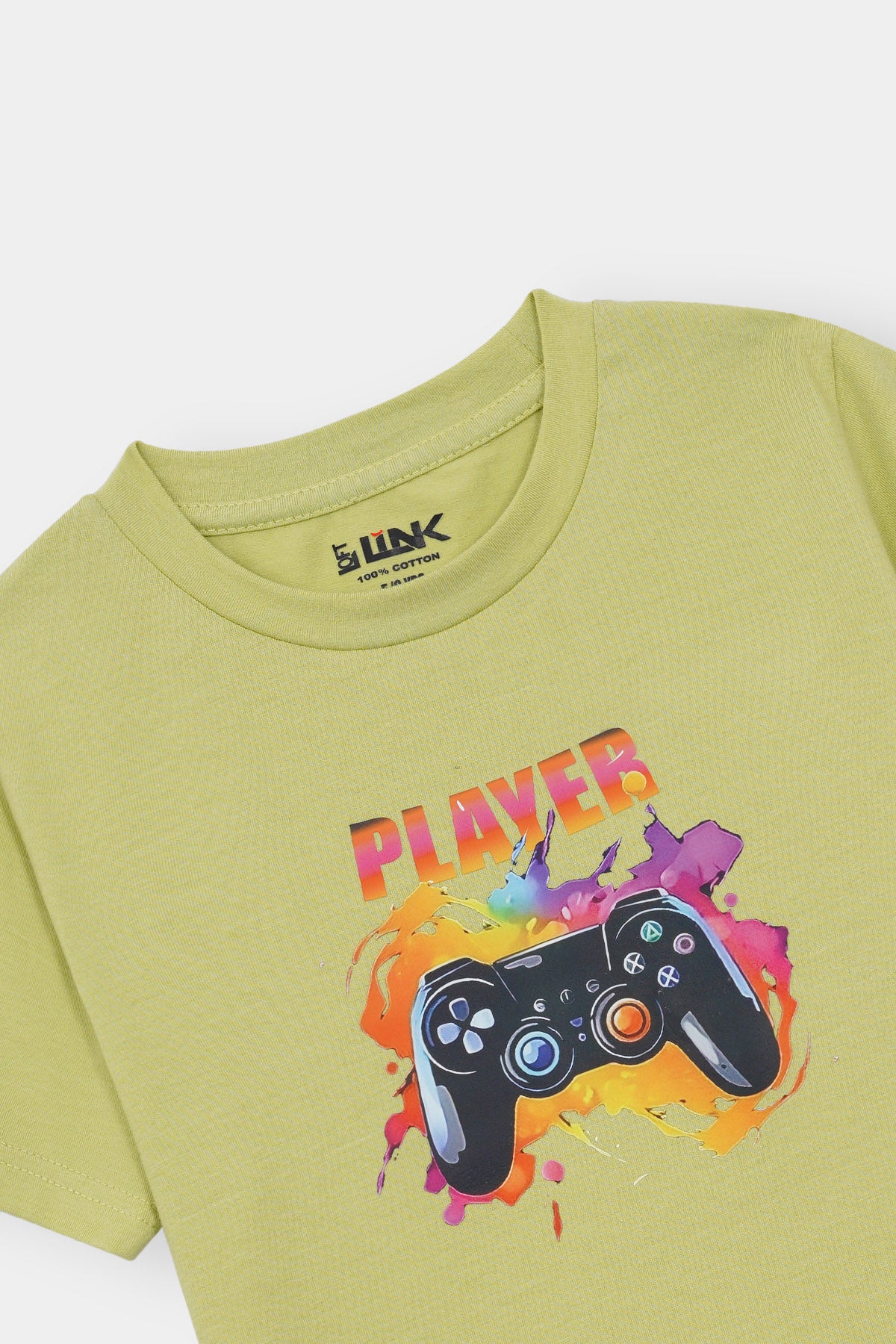 Unisex' Gamer Tee – Neon Green "PLAYER" Print with Controller Graphic