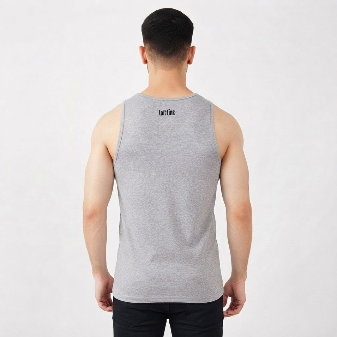 Light Grey Ribbed Tank Top 220 GSM