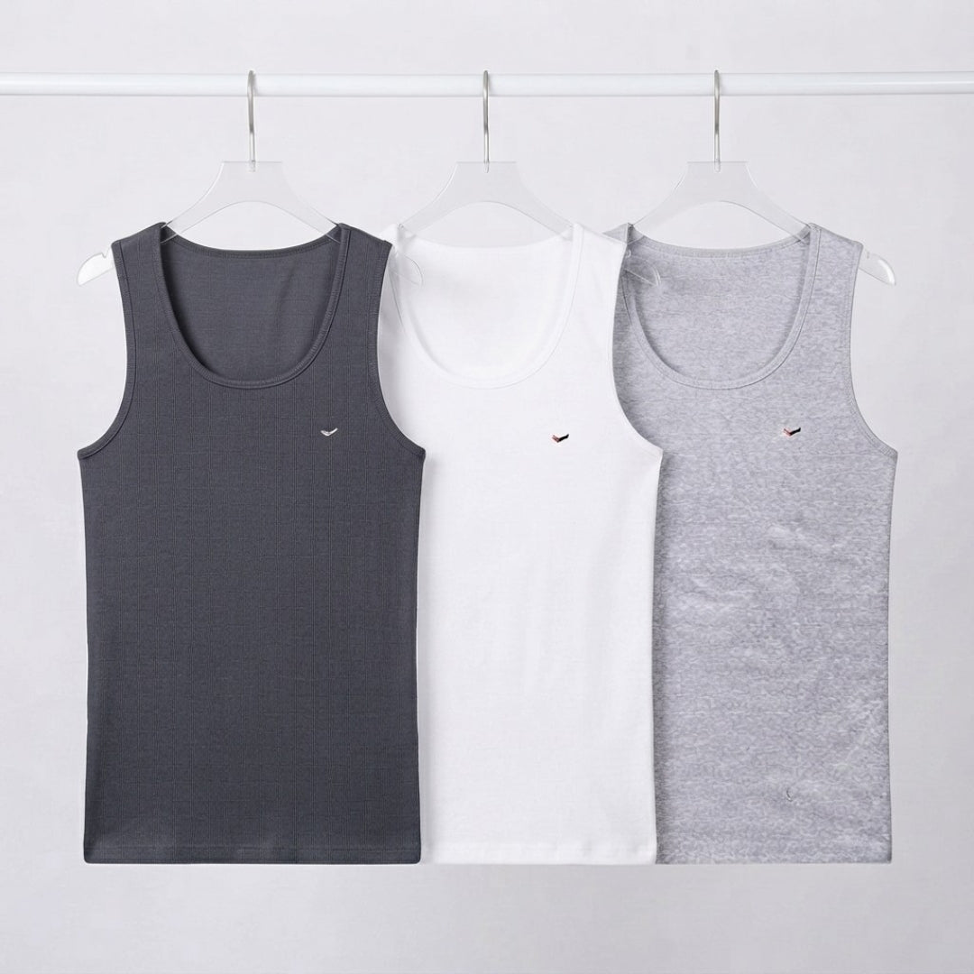 Ribbed Tank Top (Pack of 3) 220 GSM