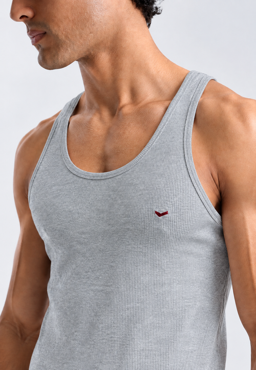 Grey Ribbed Tank Top