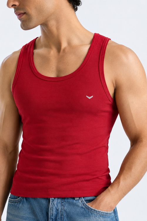 Maroon Ribbed Tank Top