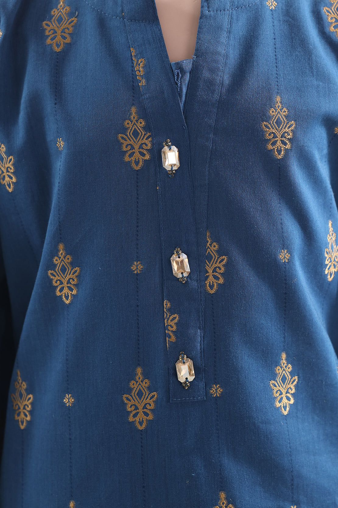 Stitched Cotton Jacquard 2 Piece (Shirt/trouser) For Kids