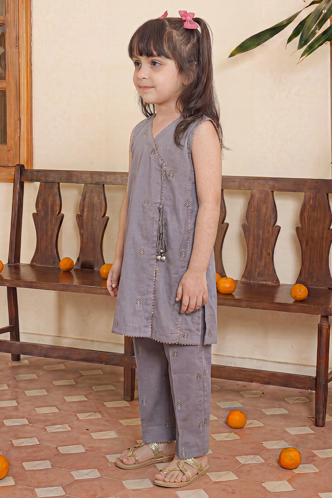 Stitched Cotton Jacquard 2 Piece (Shirt/trouser) For Kids