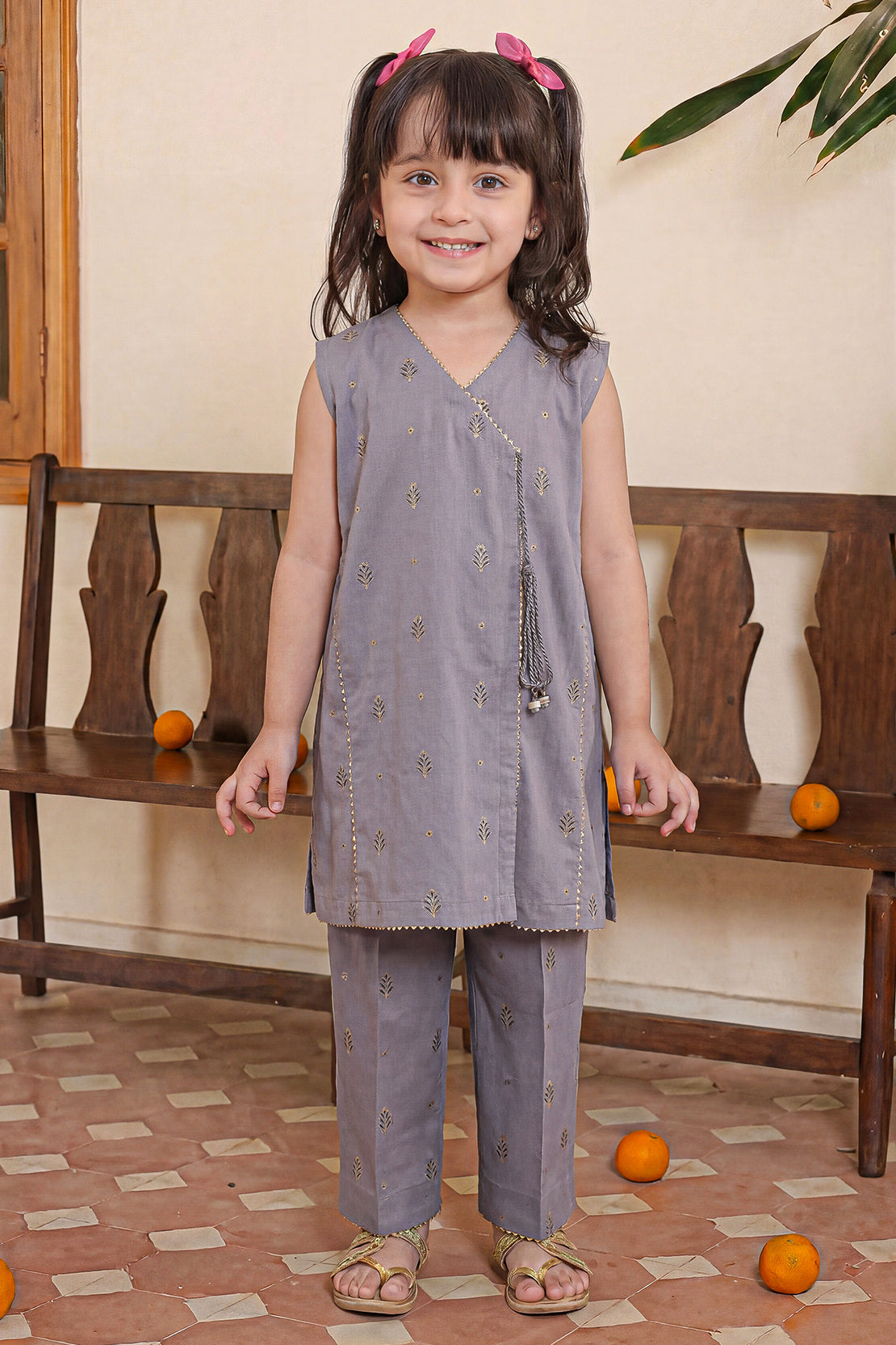 Stitched Cotton Jacquard 2 Piece (Shirt/trouser) For Kids