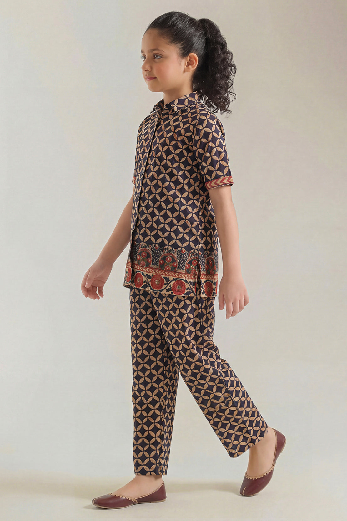 Printed Self Lawn Stitched 2 Piece (Shirt/Trouser) For Kids