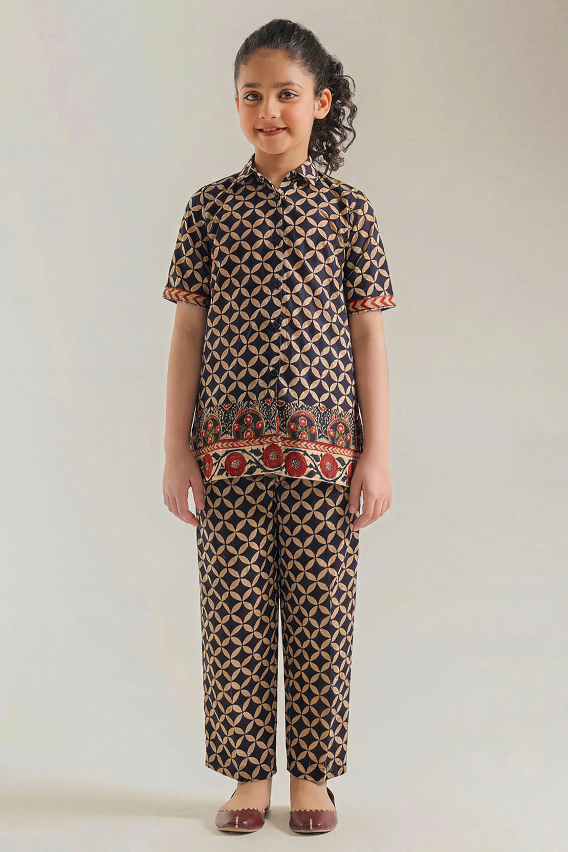 Printed Self Lawn Stitched 2 Piece (Shirt/Trouser) For Kids