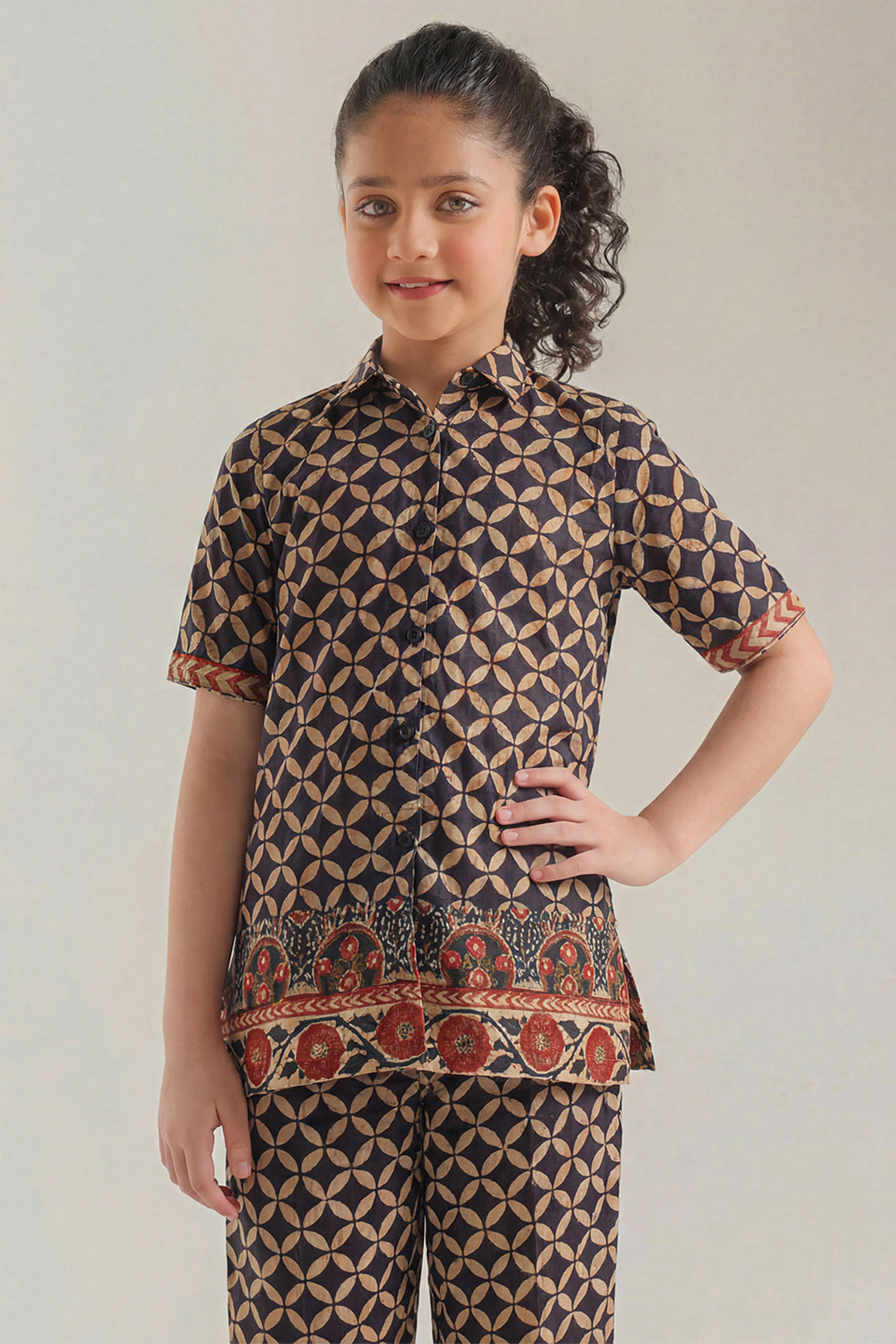 Printed Self Lawn Stitched 2 Piece (Shirt/Trouser) For Kids