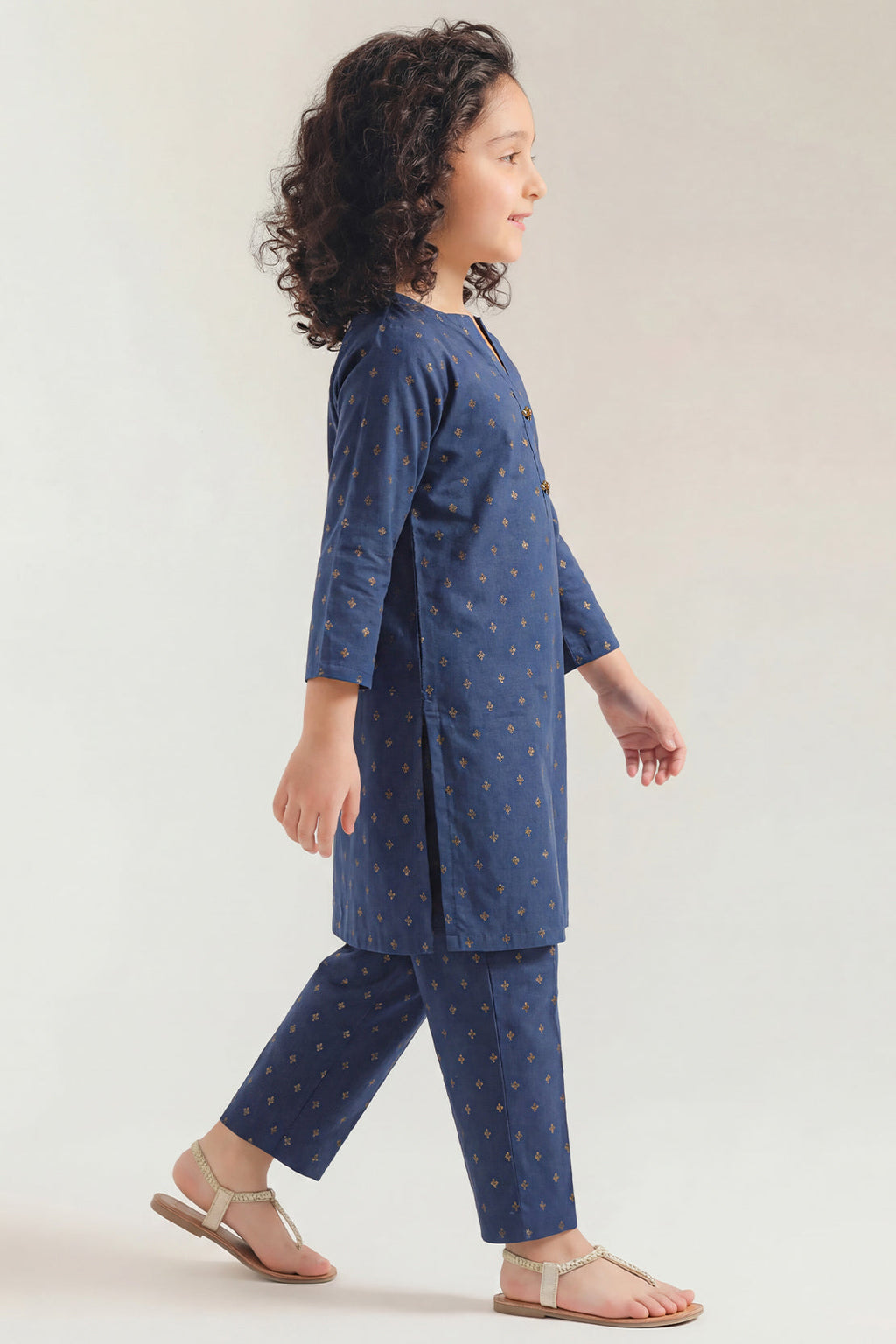 Stitched Cotton Jacquard 2 Piece (Shirt/trouser) For Kids