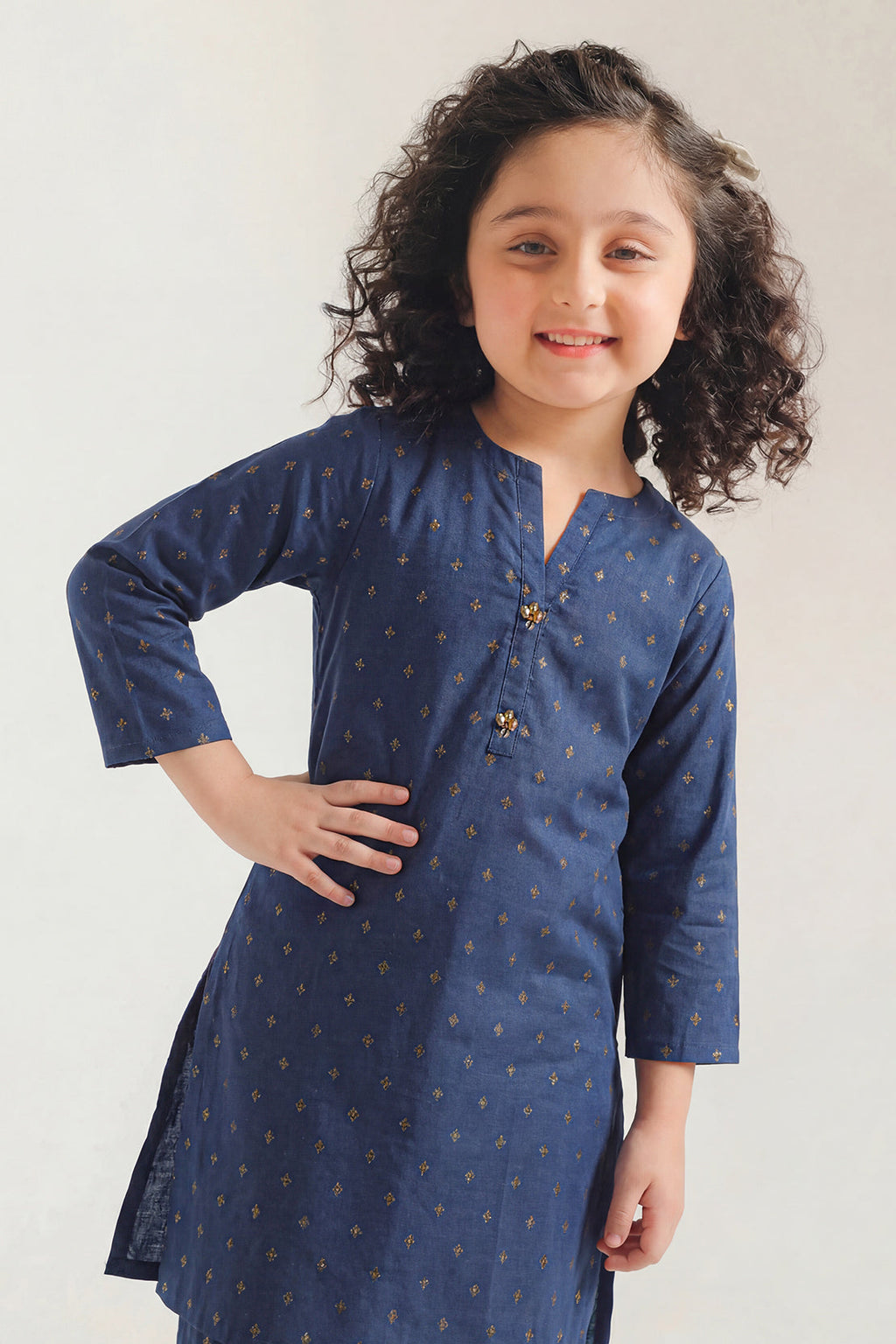Stitched Cotton Jacquard 2 Piece (Shirt/trouser) For Kids