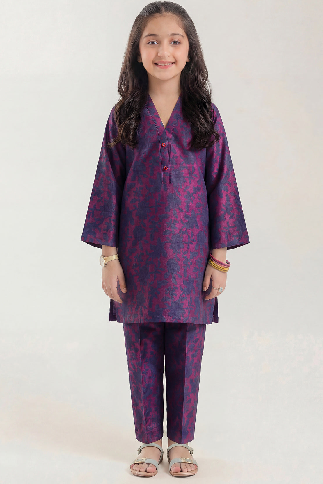 Stitched Jacquard Viscose 2 Piece (Shirt/trouser) For Kids