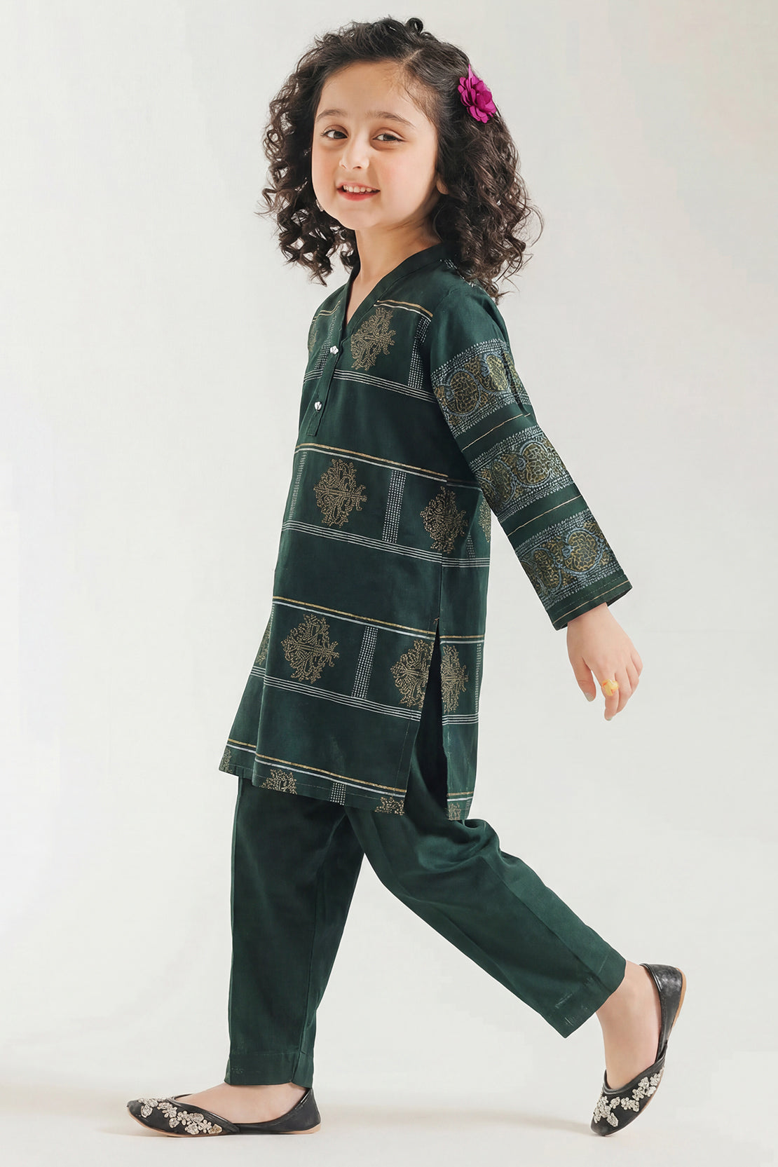 Stitched Cotton Jacquard 2 Piece (Shirt/trouser) For Kids