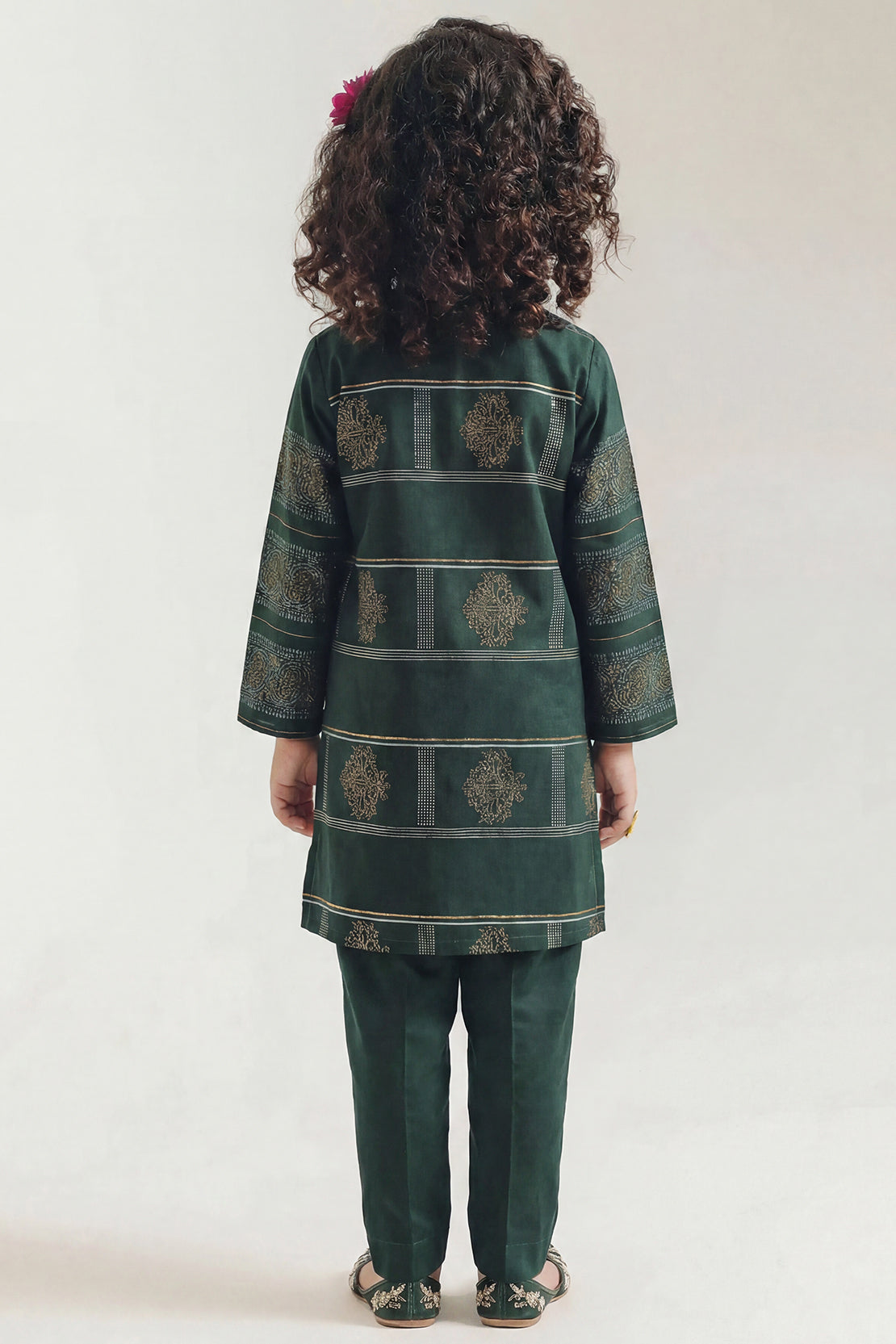 Stitched Cotton Jacquard 2 Piece (Shirt/trouser) For Kids