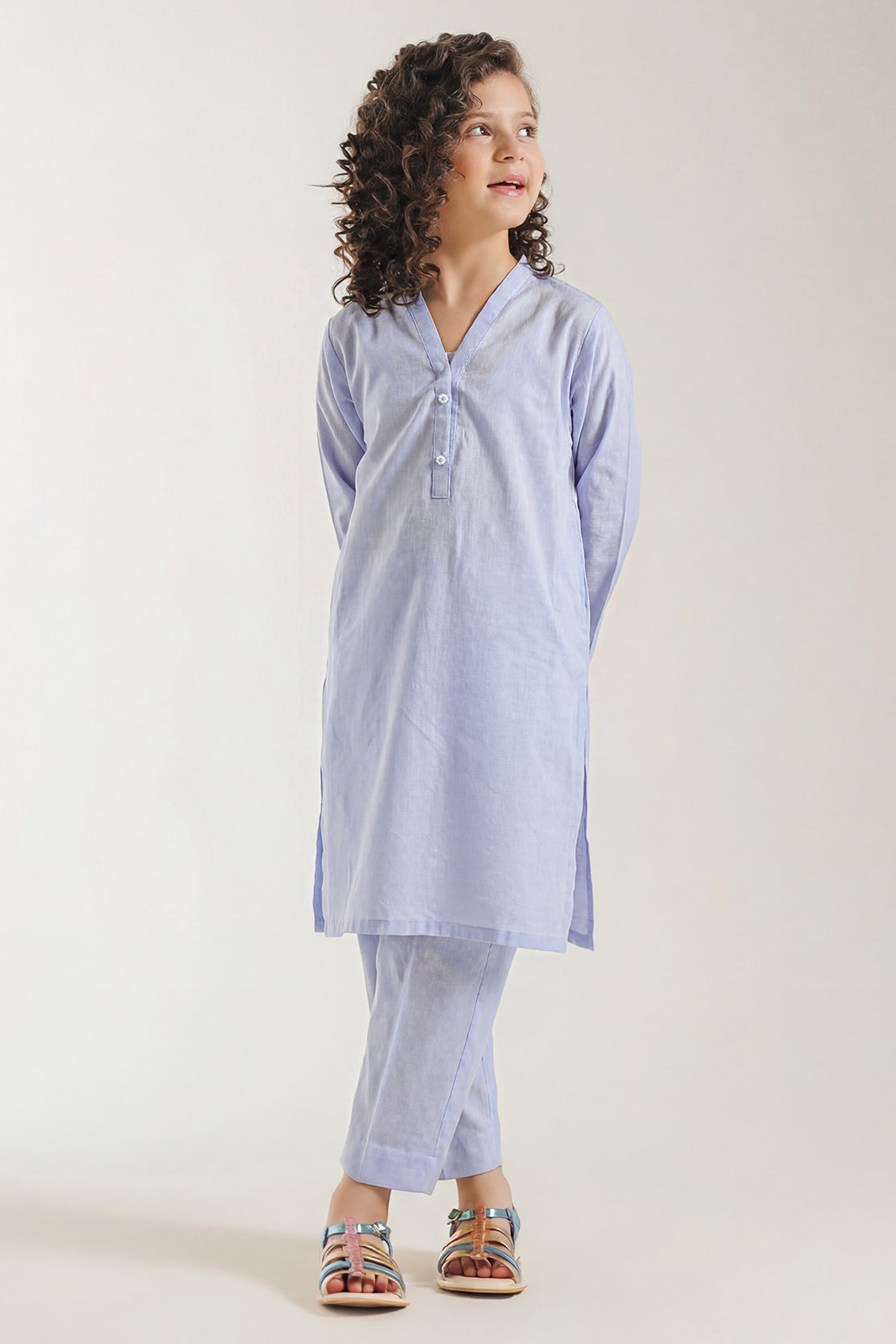 Stitched Cotton Jacquard 2 Piece (Shirt/trouser) For Kids