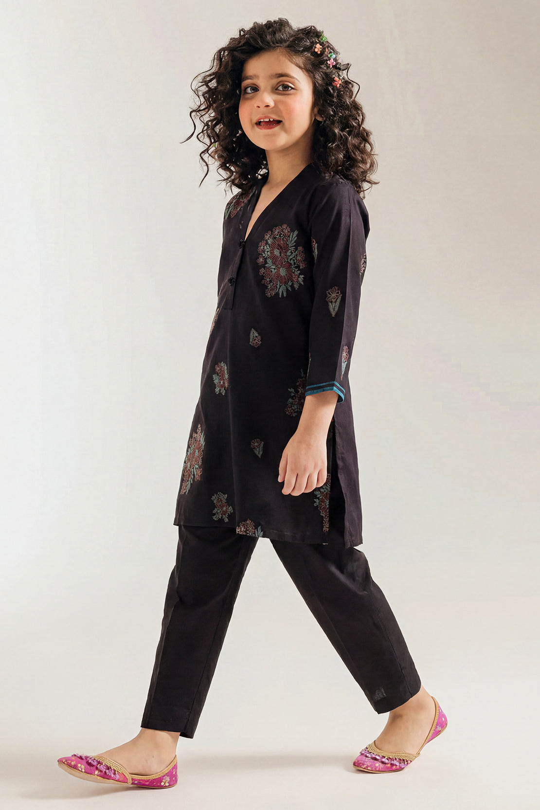 Stitched Cotton Jacquard 2 Piece (Shirt/trouser) For Kids