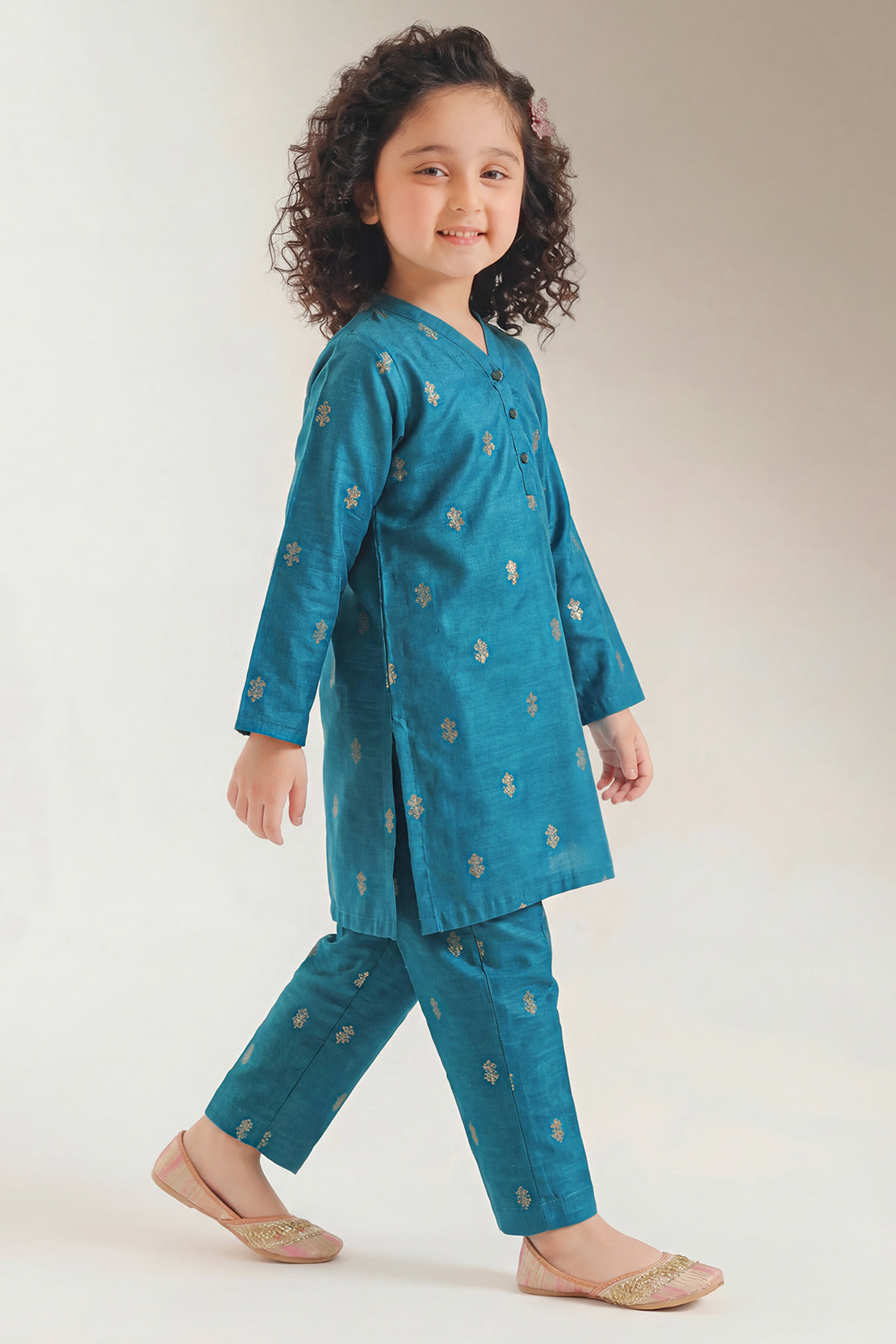 Stitched Cotton Jacquard 2 Piece (Shirt/trouser) For Kids