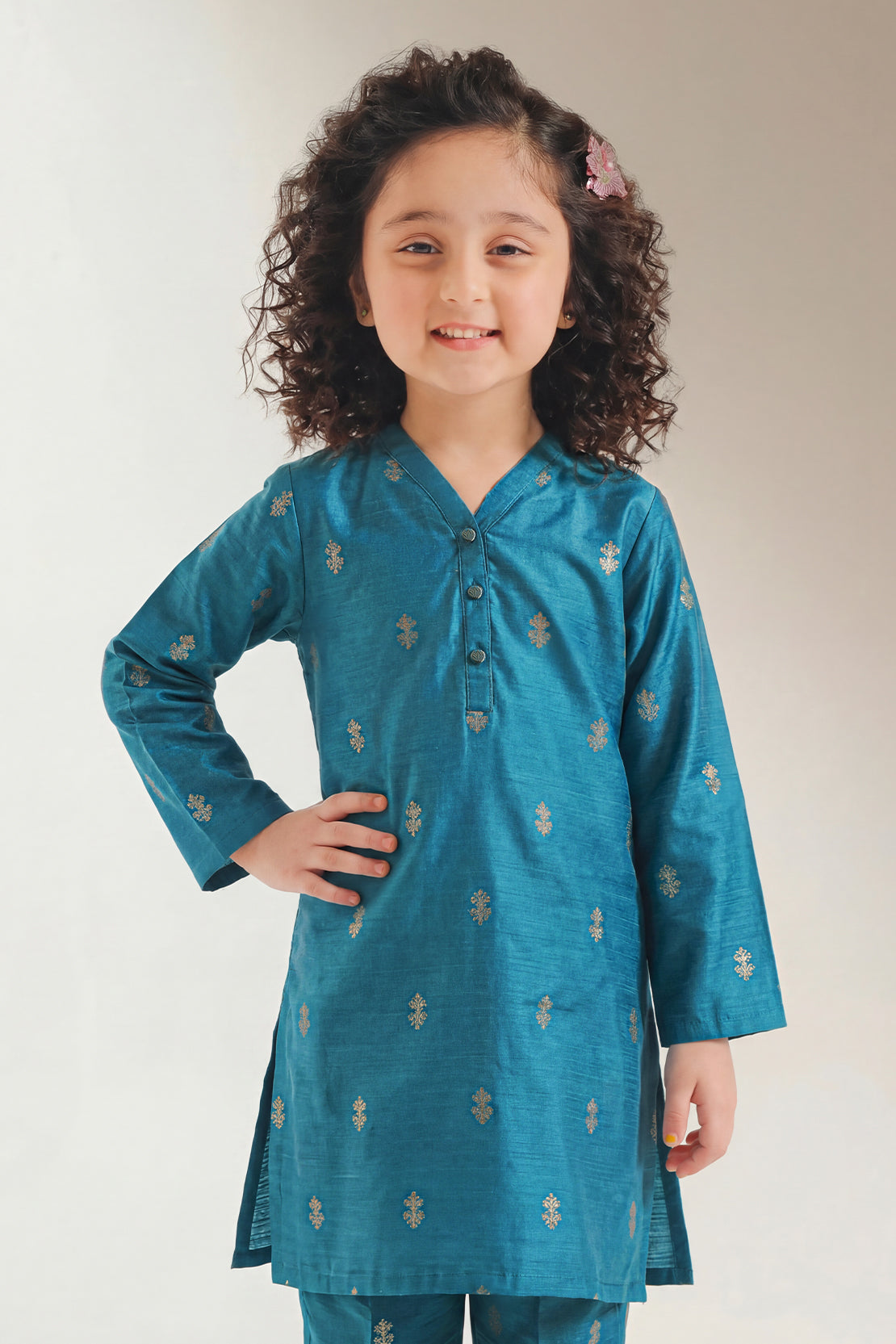 Stitched Cotton Jacquard 2 Piece (Shirt/trouser) For Kids