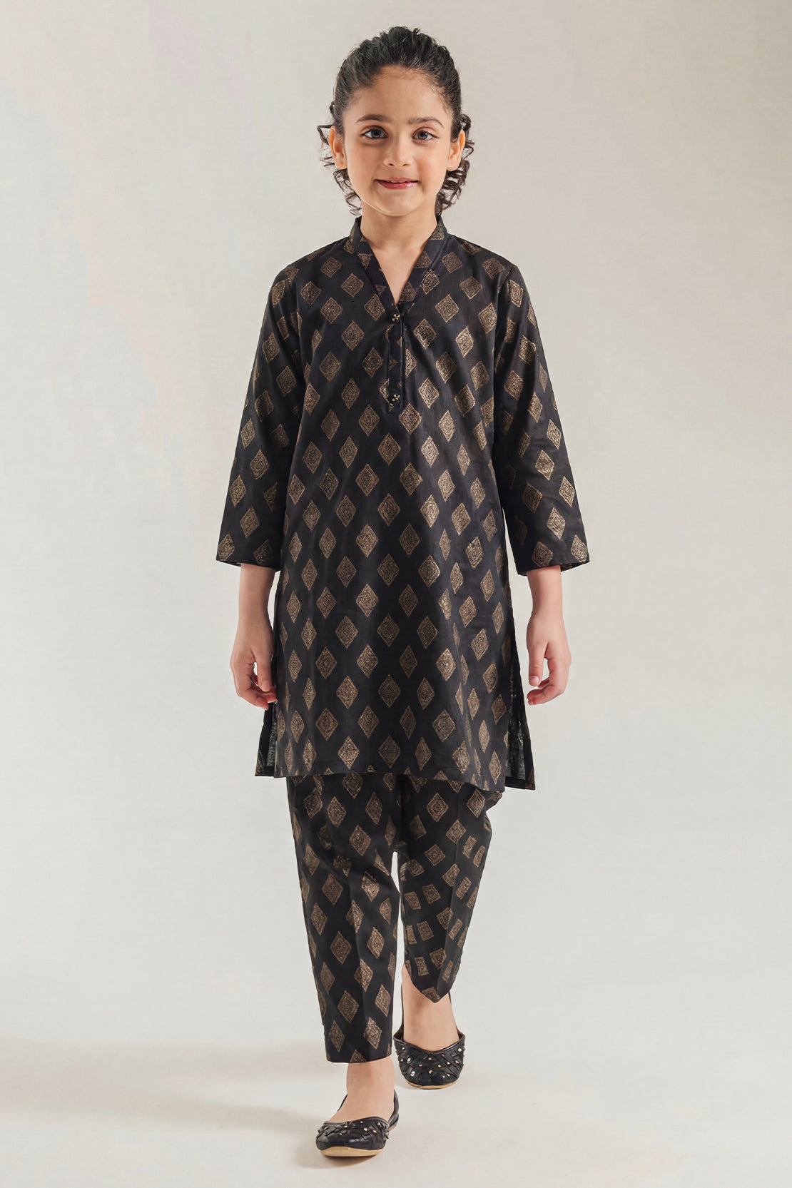 Stitched Cotton Jacquard 2 Piece (Shirt/trouser) For Kids