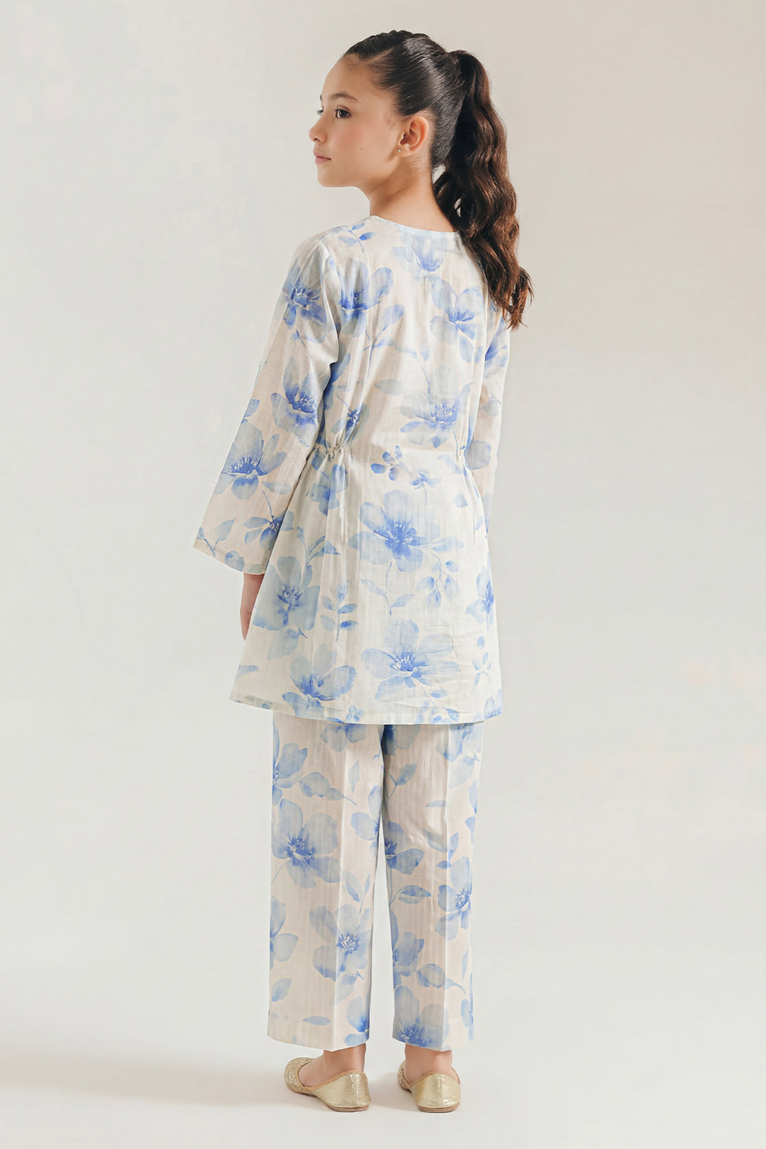 Printed Self Lawn Stitched 2 Piece (Shirt/Trouser) For Kids
