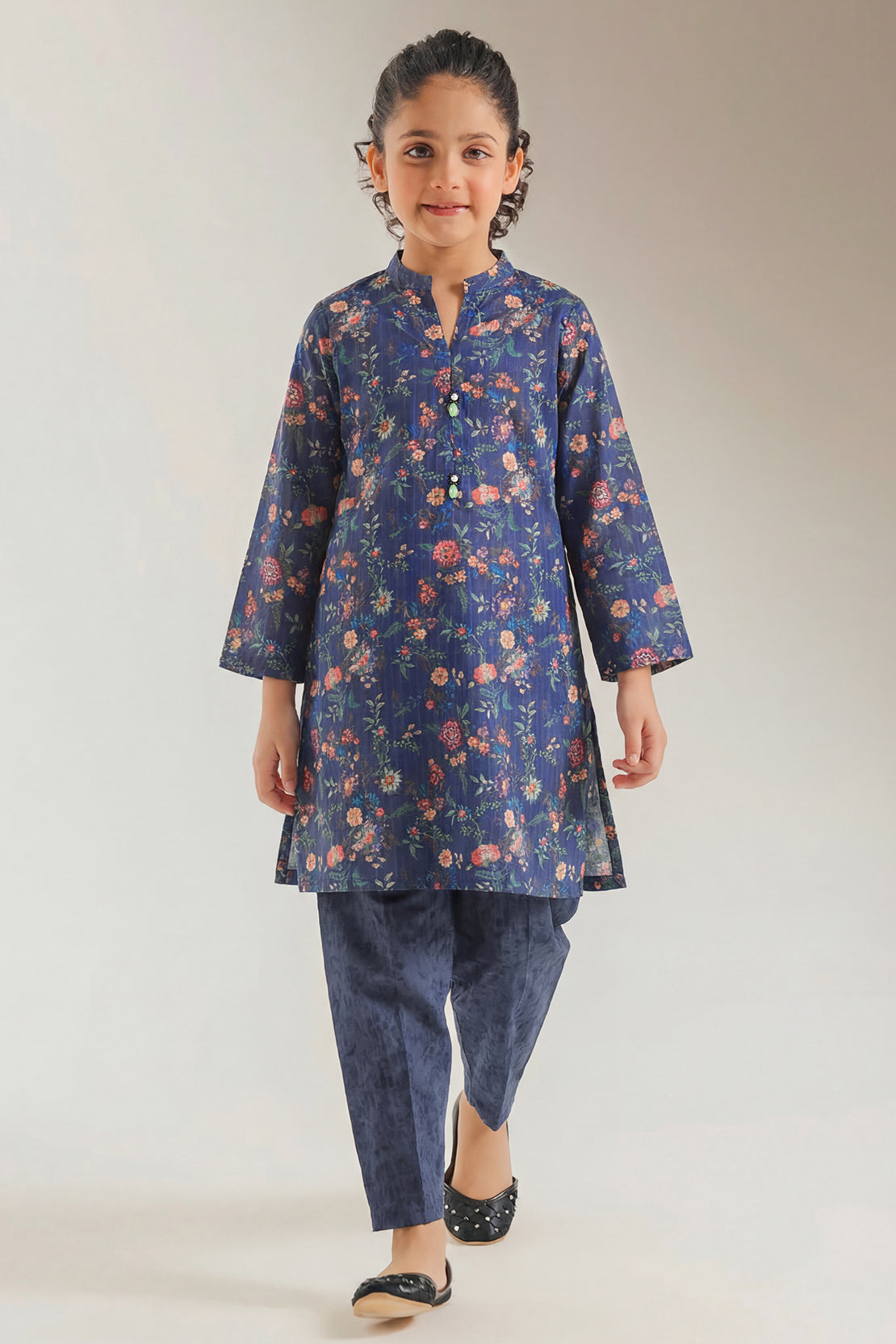 Printed Self Lawn Stitched 2 Piece (Shirt/Trouser) For Kids