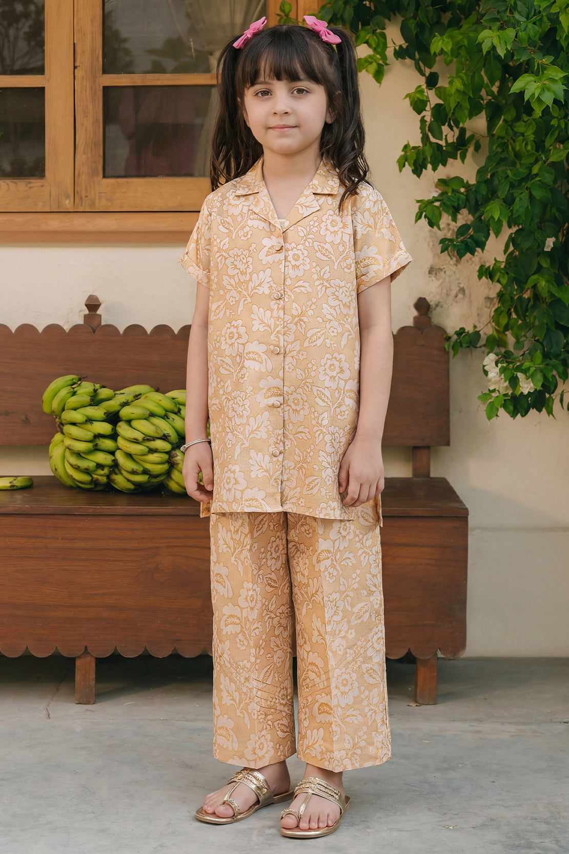 Stitched Cotton Jacquard 2 Piece (Shirt/trouser) For Kids