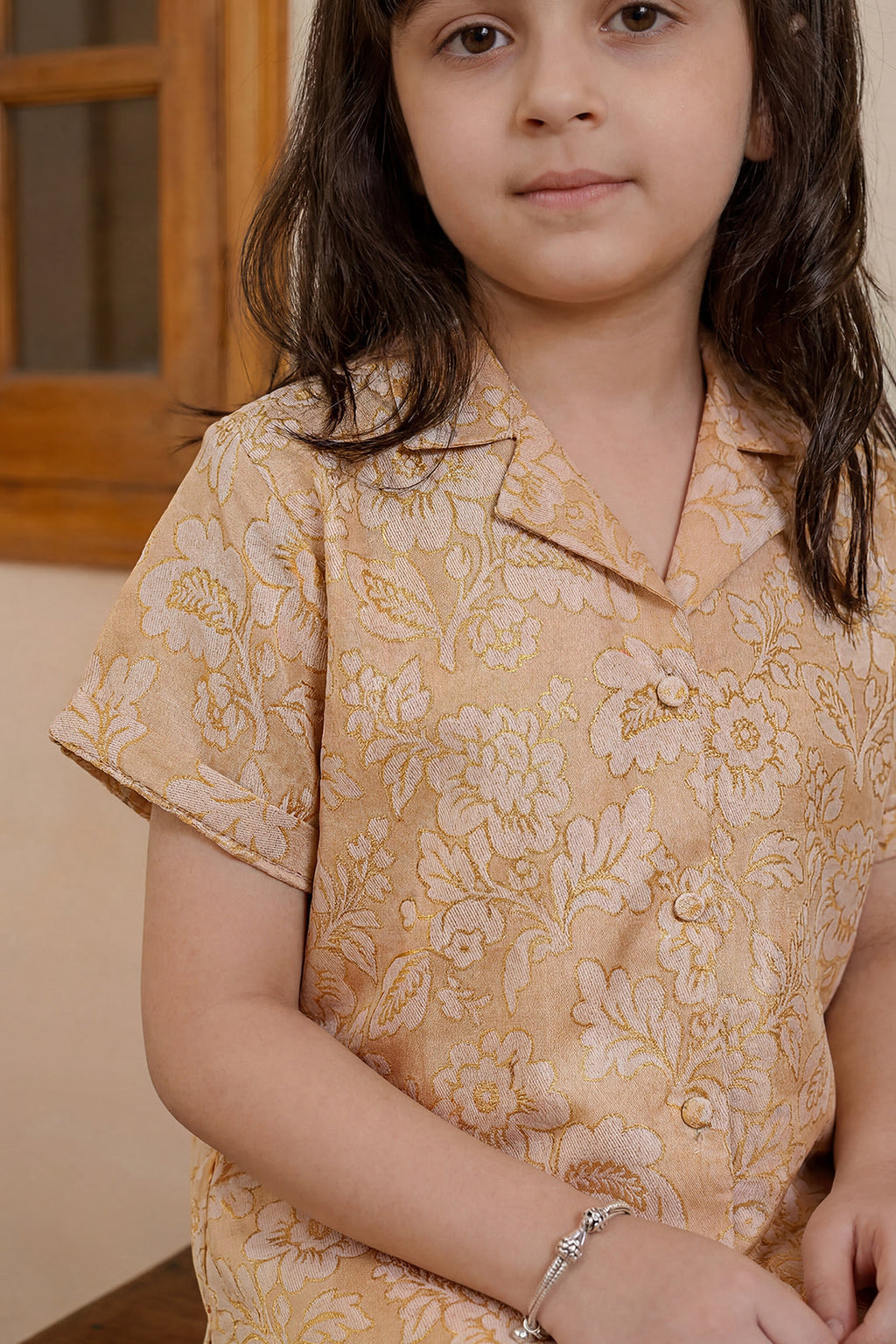 Stitched Cotton Jacquard 2 Piece (Shirt/trouser) For Kids