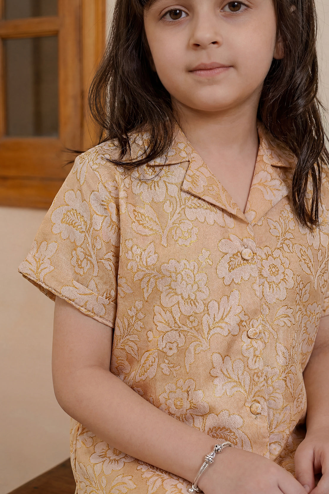 Stitched Cotton Jacquard 2 Piece (Shirt/trouser) For Kids