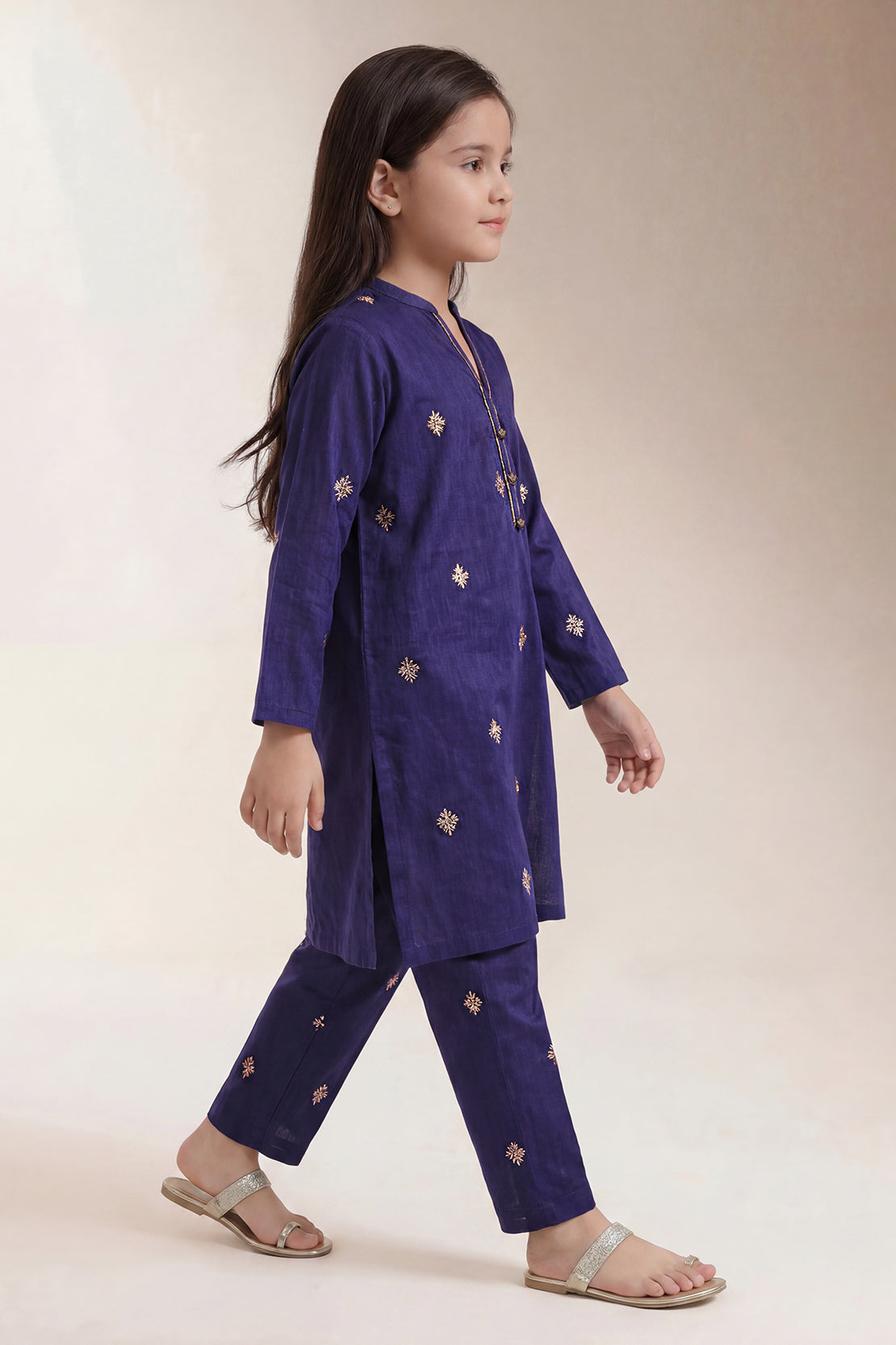 Stitched Cotton Jacquard 2 Piece (Shirt/trouser) For Kids