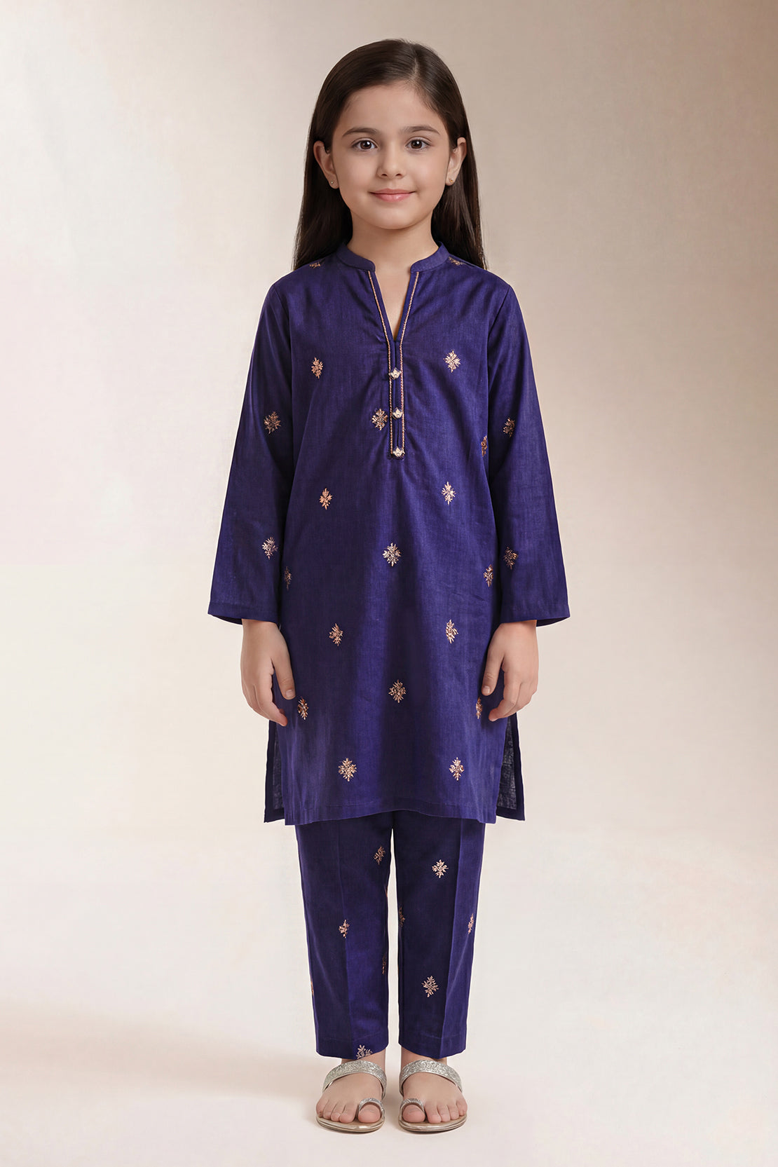 Stitched Cotton Jacquard 2 Piece (Shirt/trouser) For Kids