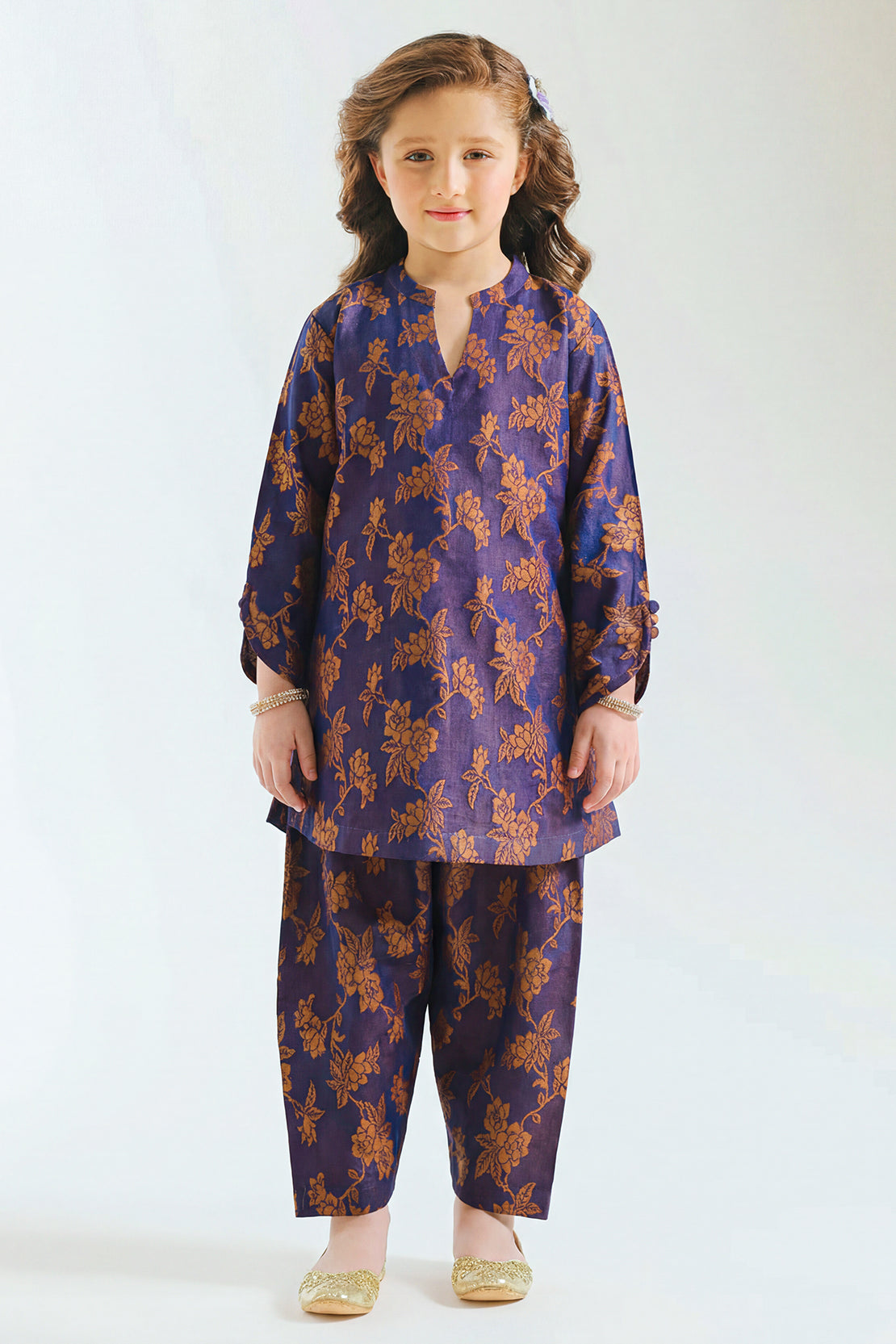 Stitched Cotton Jacquard 2 Piece (Shirt/trouser) For Kids