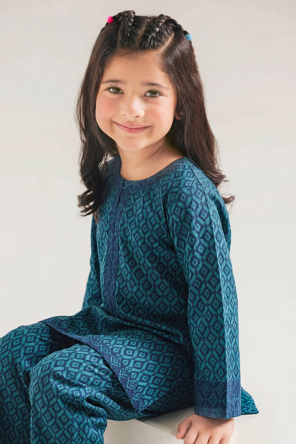 Stitched Cotton Jacquard 2 Piece (Shirt/trouser) For Kids