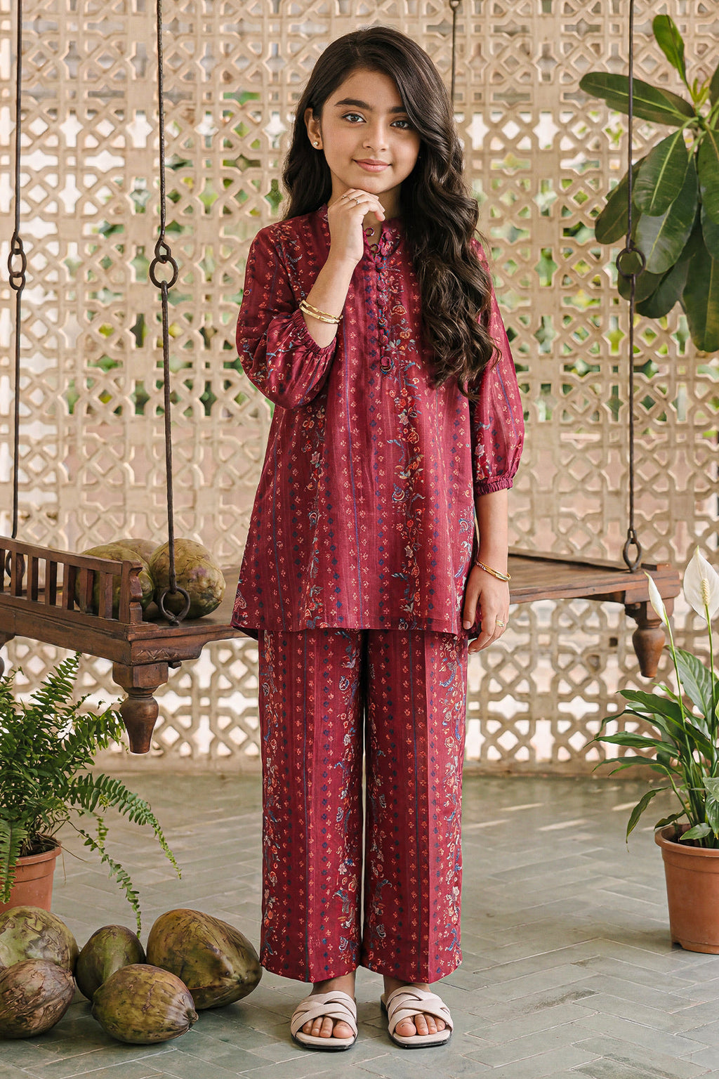 Printed Lawn Stitched 2 Piece (Shirt/Trouser) For Kids