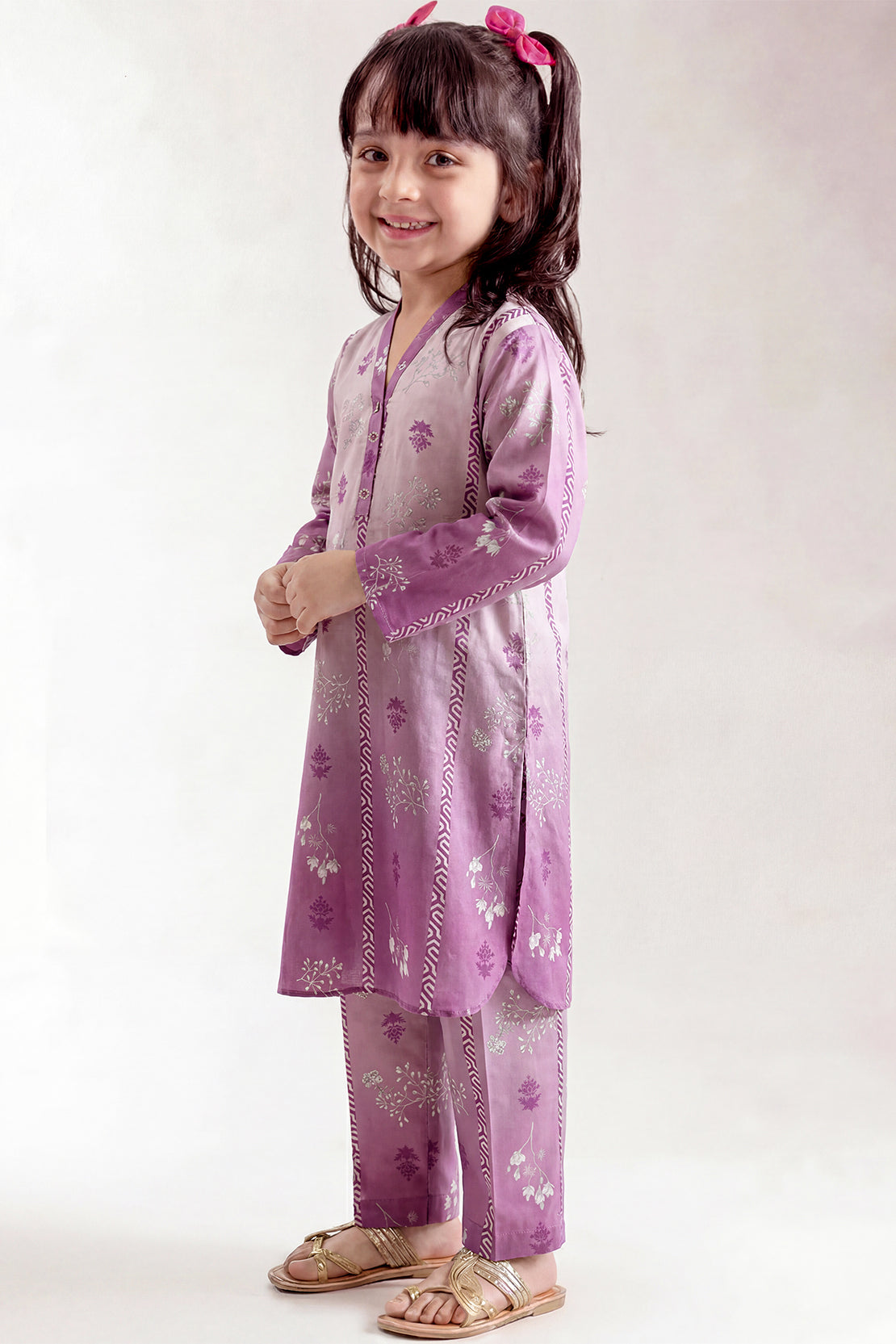 Printed Cambric Stitched 2 Piece (Shirt/Trouser) For Kids