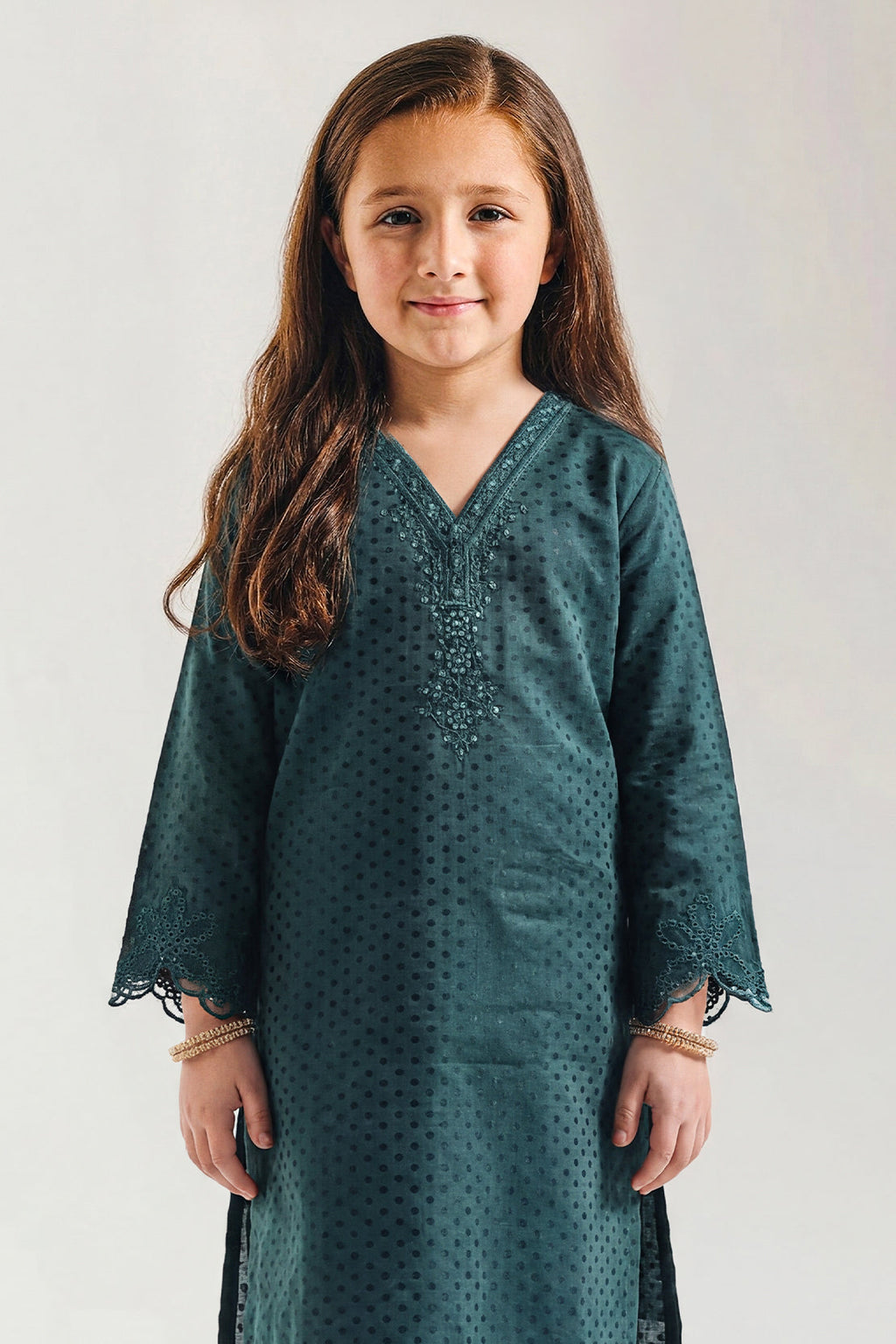 Stitched Cotton Jacquard 2 Piece (Shirt/trouser) For Kids