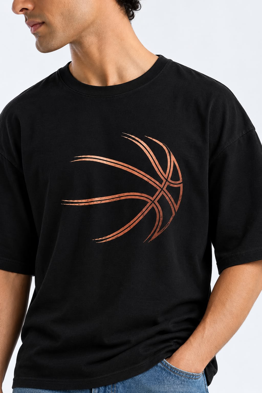 Abstract Motion Graphic Oversized T-Shirt