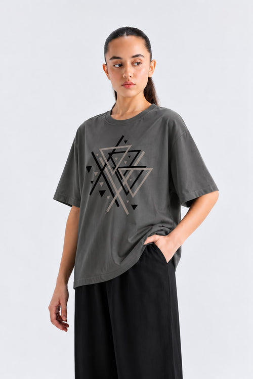 Abstract Graphic Oversized T-Shirt