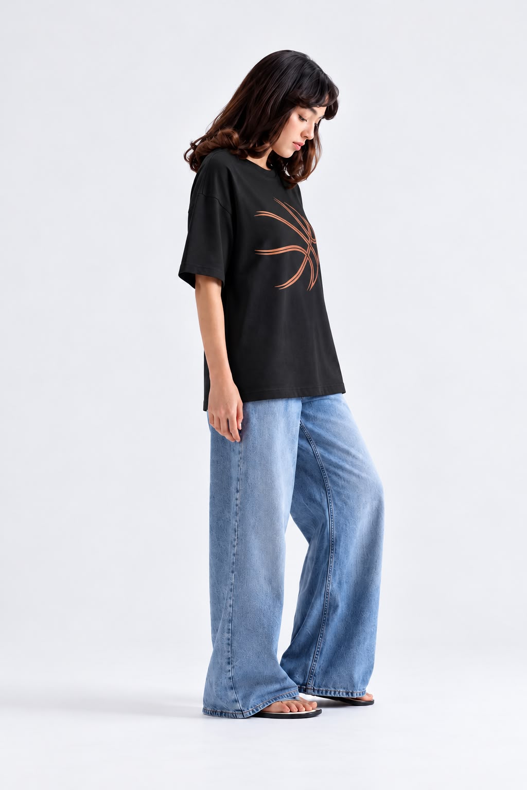 Abstract Motion Graphic Oversized T-Shirt