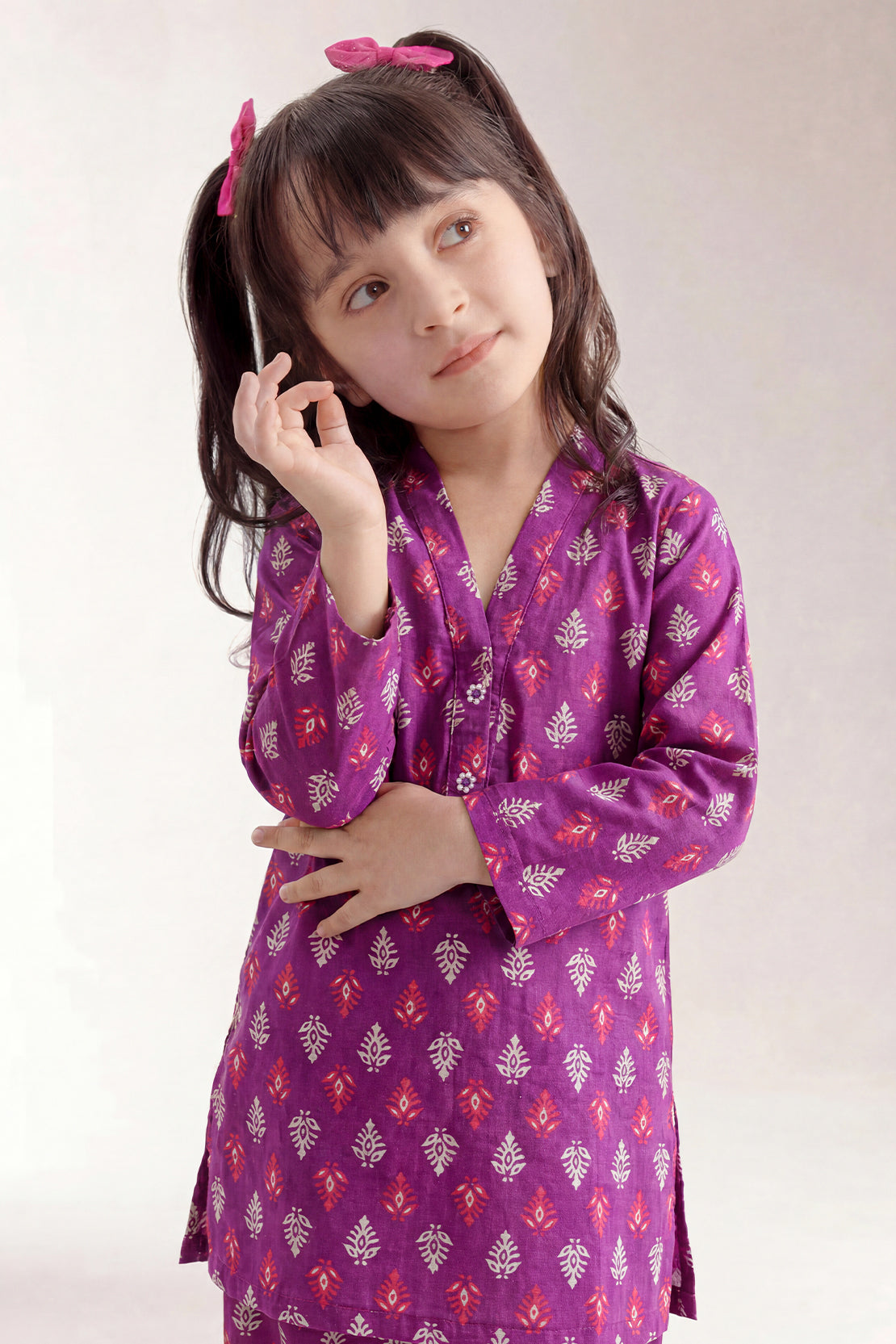 Printed Cambric Stitched 2 Piece (Shirt/Trouser) For Kids