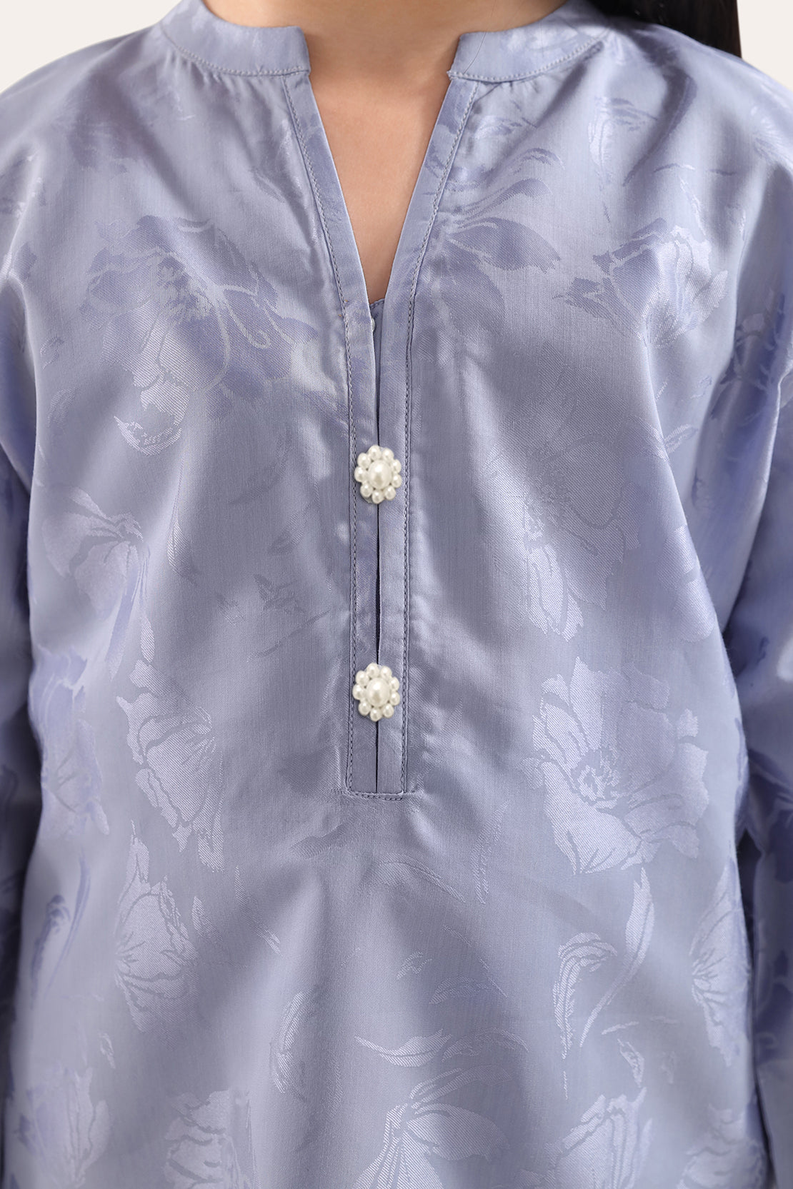 Stitched Cotton Jacquard 2 Piece (Shirt/trouser) For Kids