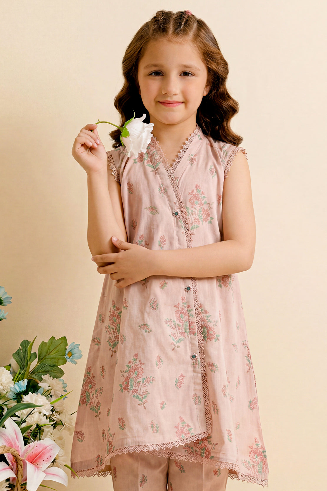 Stitched Cotton Jacquard 2 Piece (Shirt/trouser) For Kids