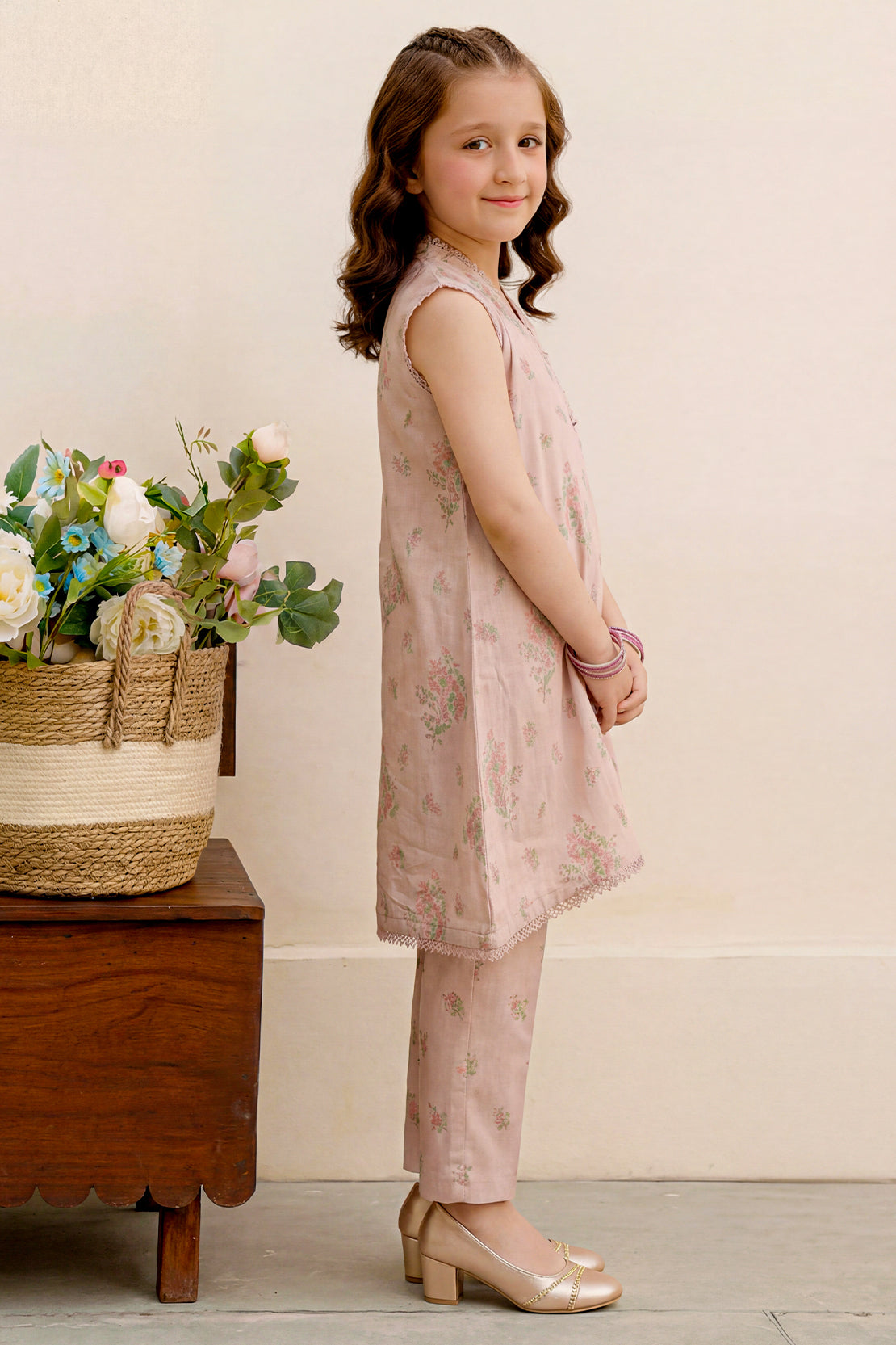 Stitched Cotton Jacquard 2 Piece (Shirt/trouser) For Kids