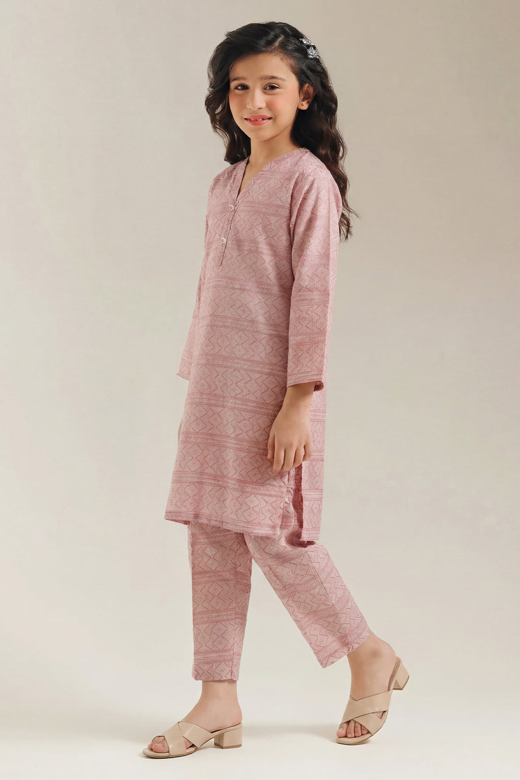 Stitched Cotton Jacquard 2 Piece (Shirt/trouser) For Kids