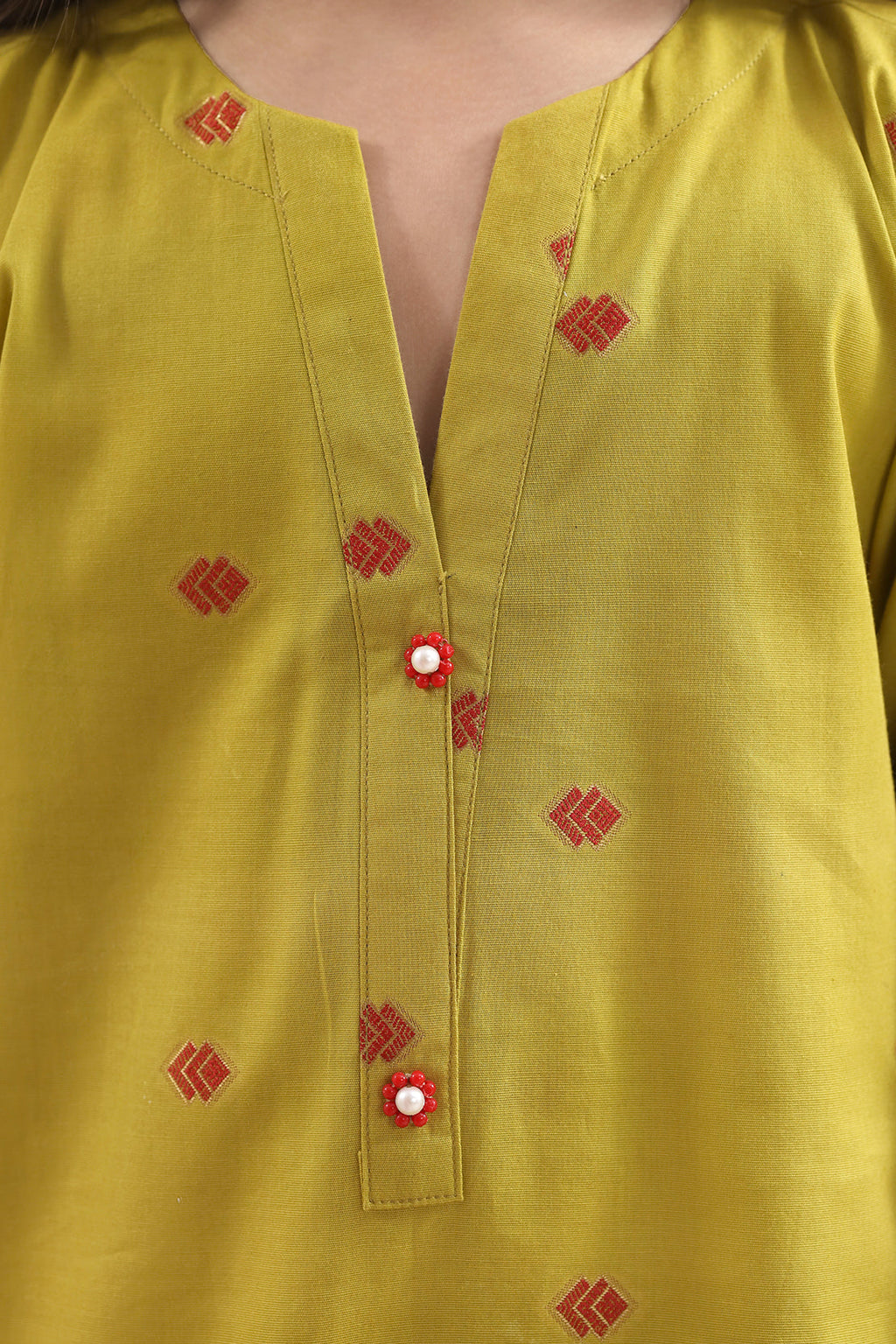 Stitched Cotton Jacquard 2 Piece (Shirt/trouser) For Kids
