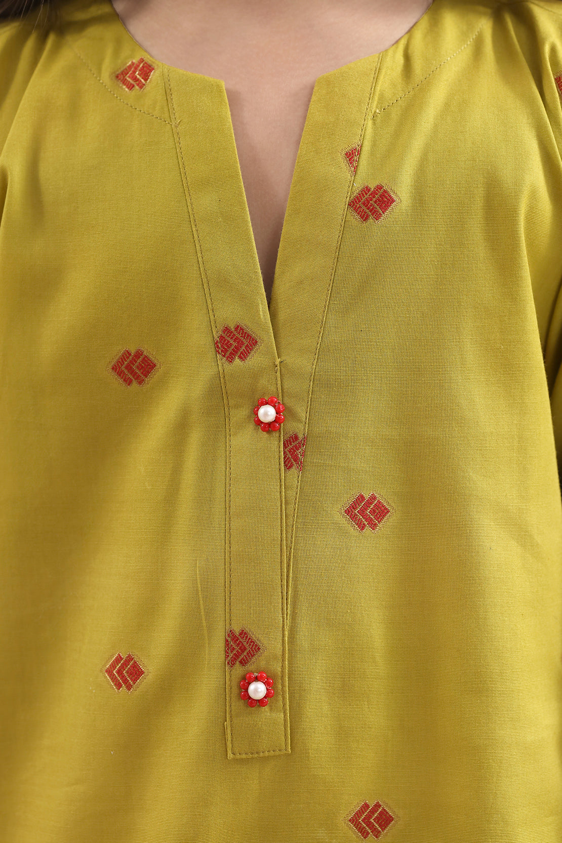 Stitched Cotton Jacquard 2 Piece (Shirt/trouser) For Kids