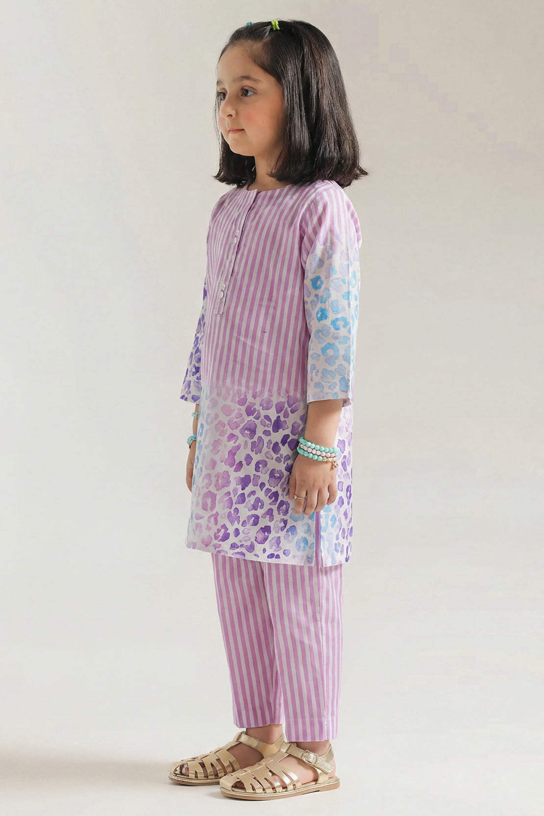 Printed Cambric Stitched 2 Piece (Shirt/Trouser) For Kids