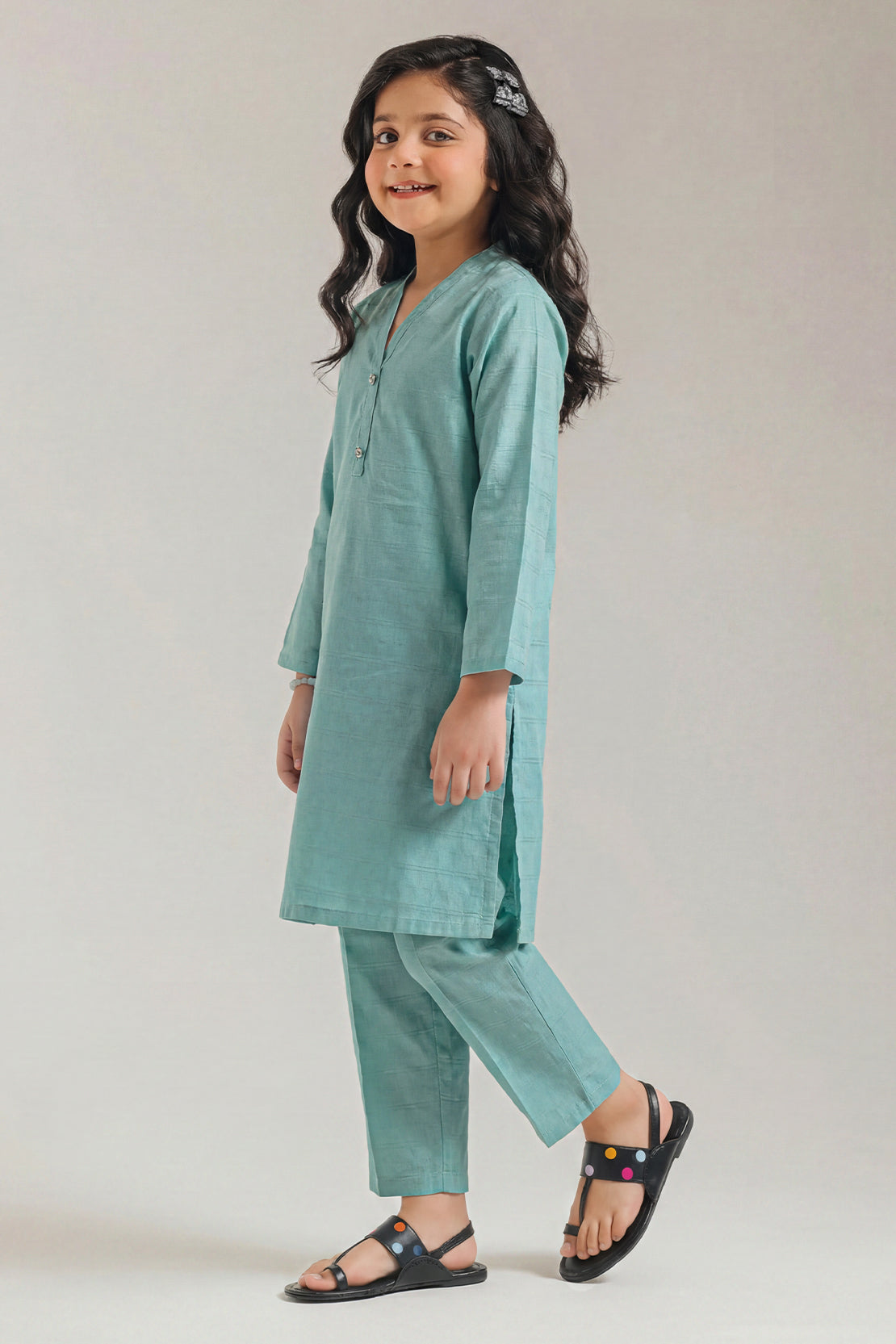 Stitched Cotton Jacquard 2 Piece (Shirt/trouser) For Kids